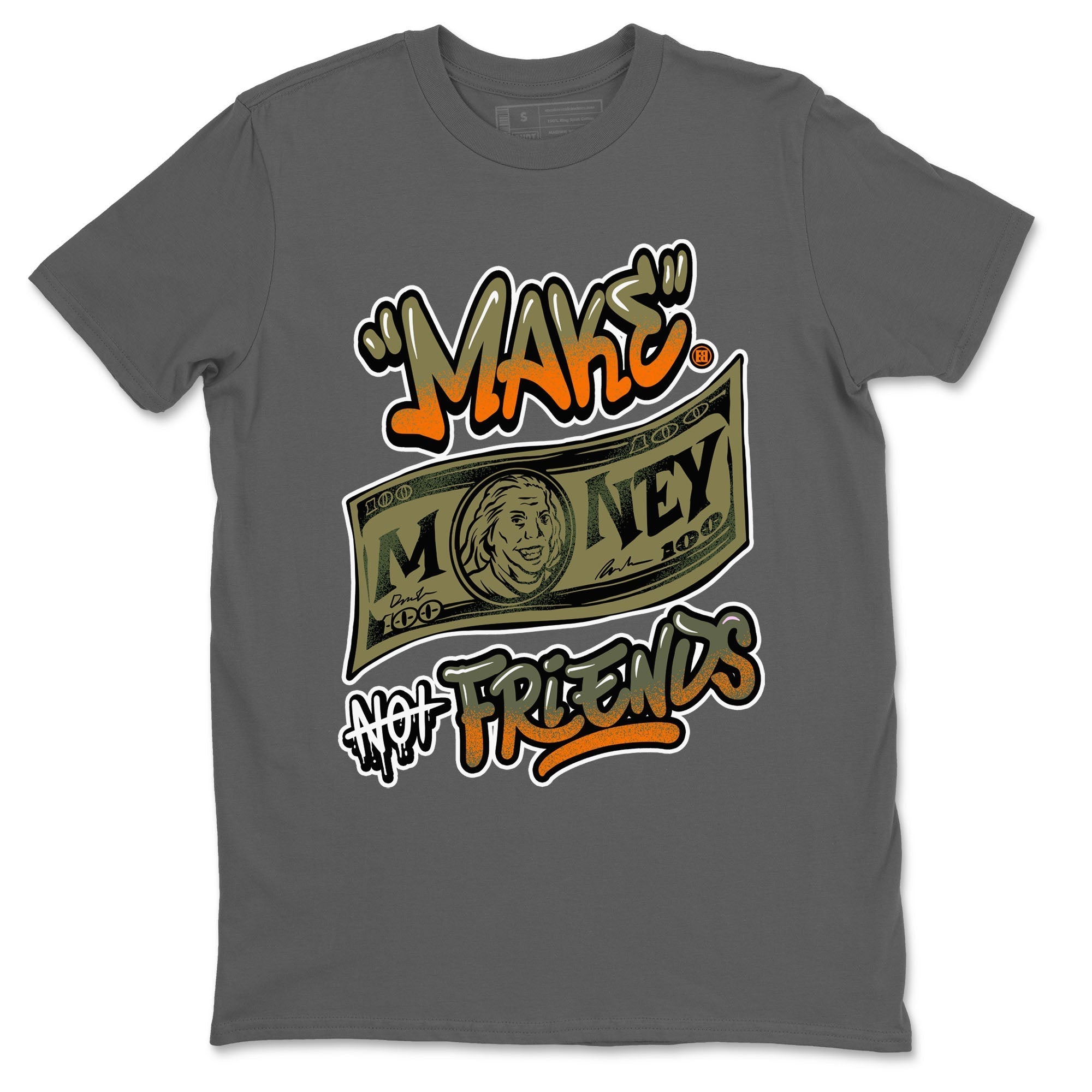 Make Money Not Friends snkmatch Tees - Air Jordan 5 Olive
