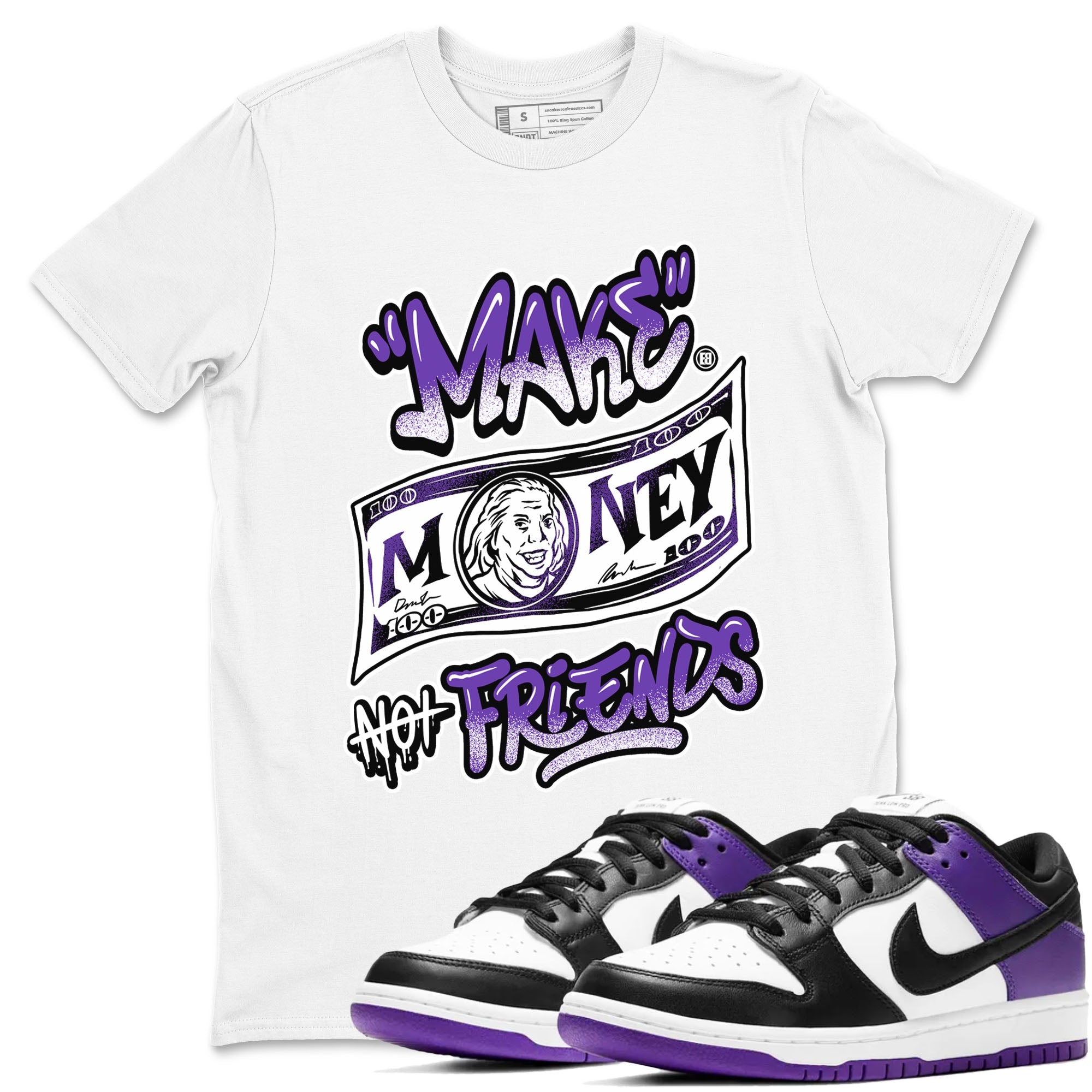 Make Money Not Friends snkmatch Tees - Dunk Low Court Purple