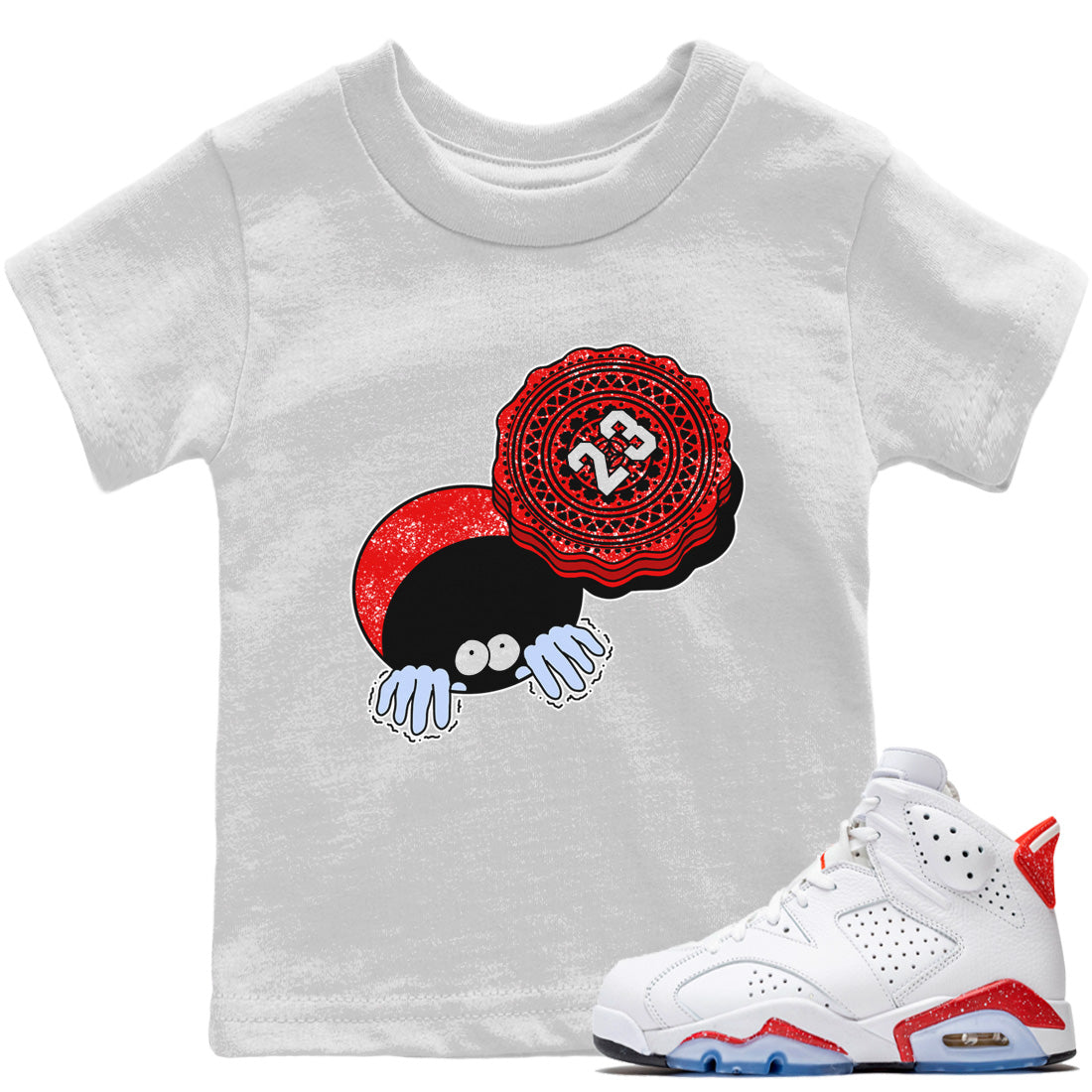 Manhole Cover Cookie Kids Tops - Air Jordan 6 Red Velvet Cookies
