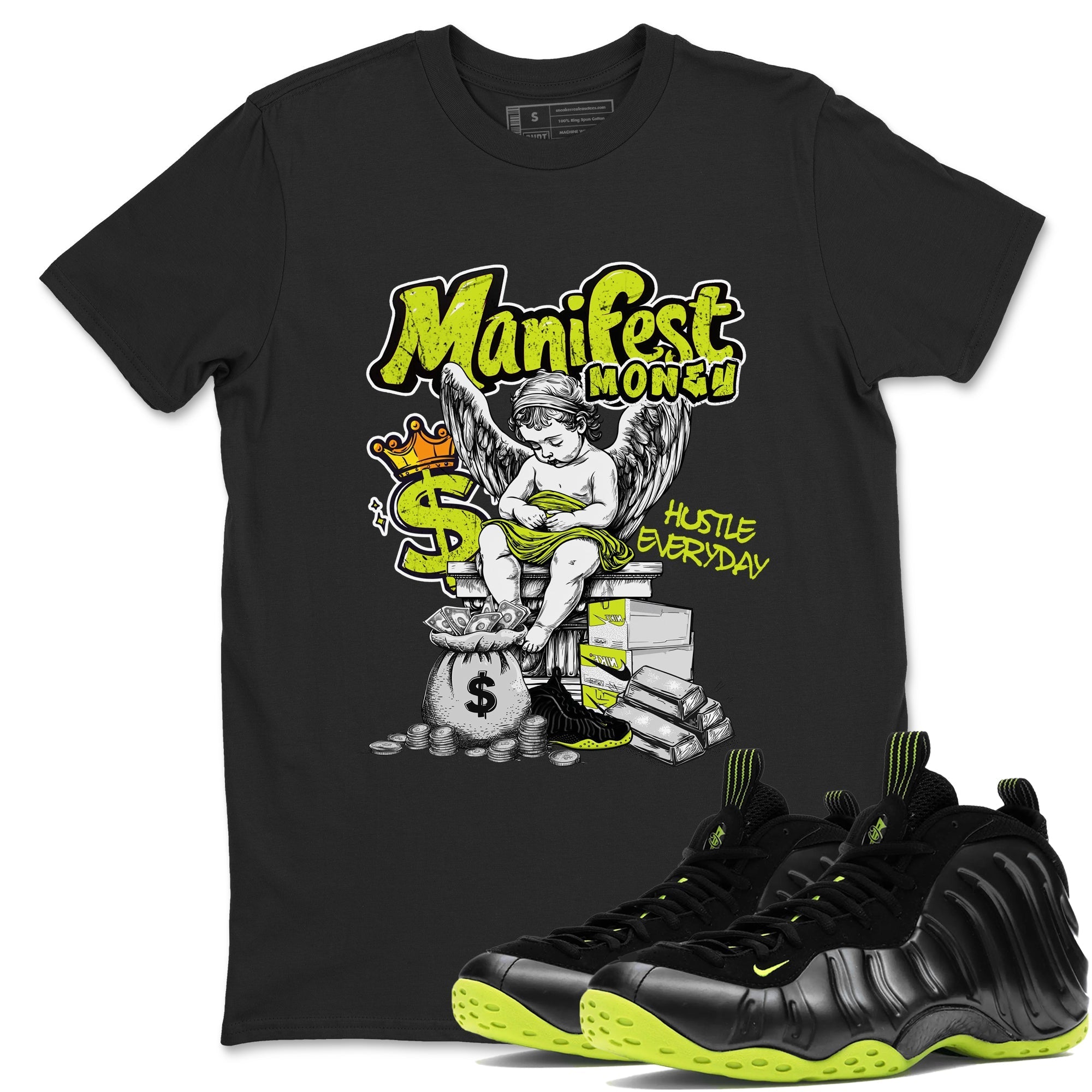 Manifest Money snkmatch Tees - Air Foamposite One Black Volt
