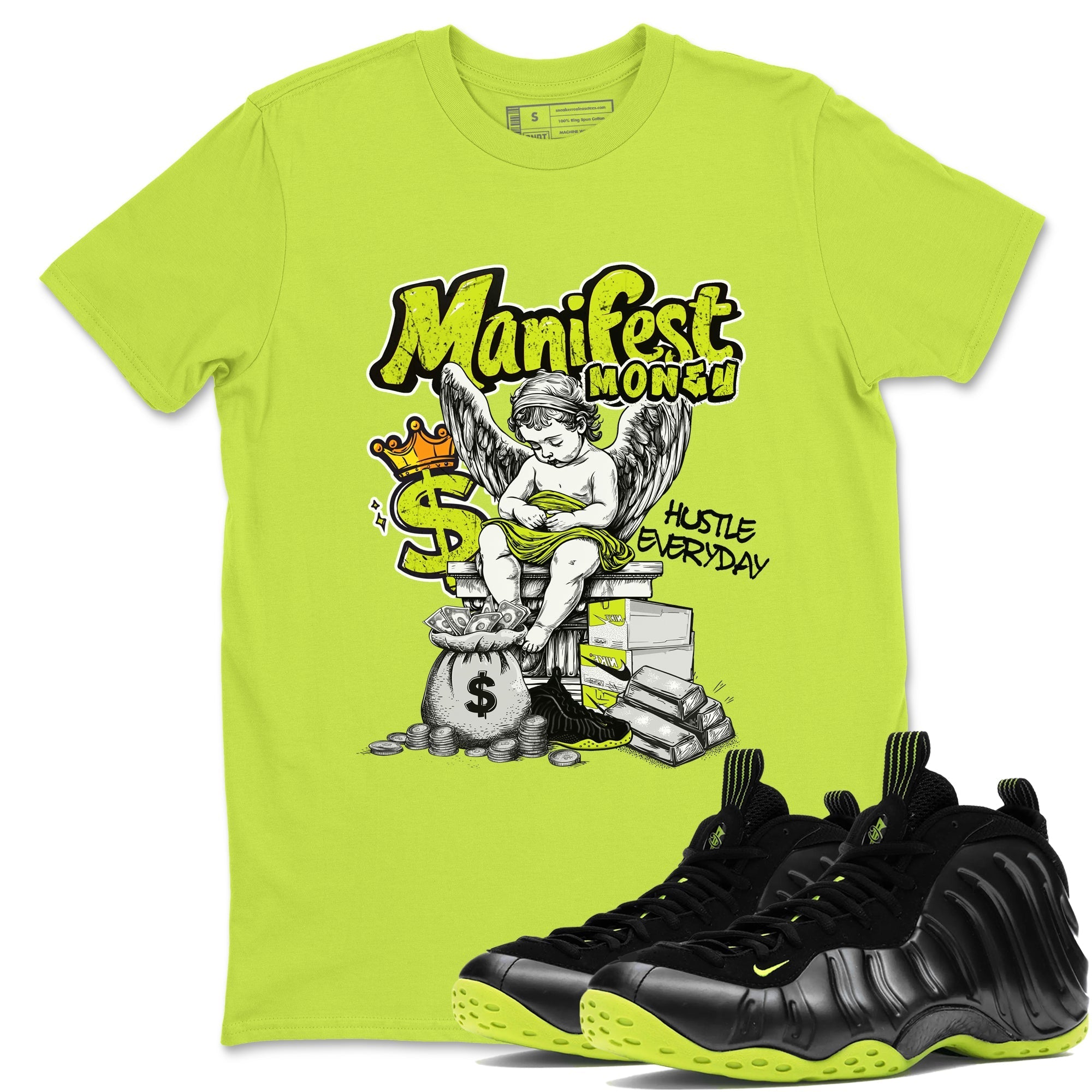 Manifest Money snkmatch Tees - Air Foamposite One Black Volt