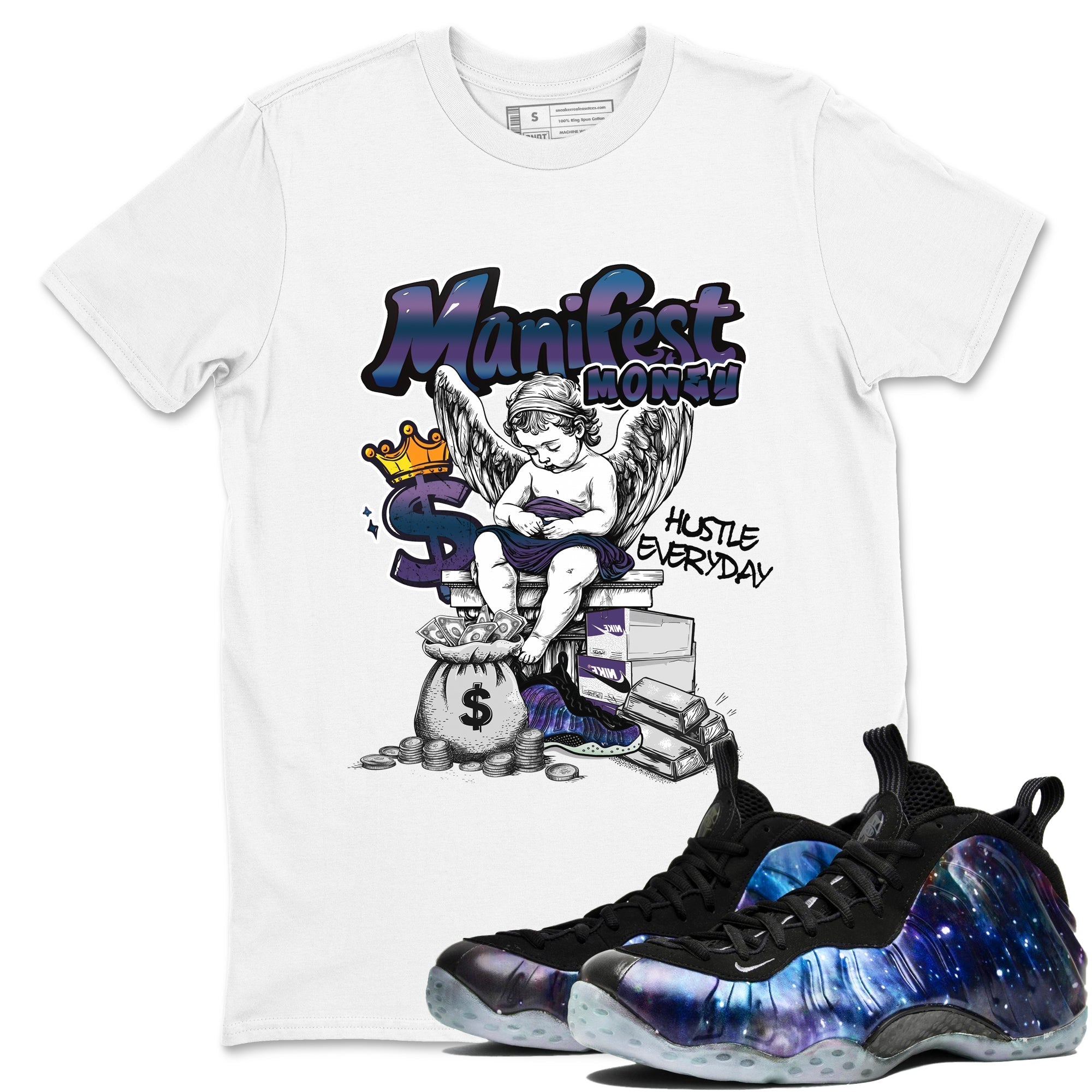 Manifest Money snkmatch Tees - Air Foamposite One Galaxy