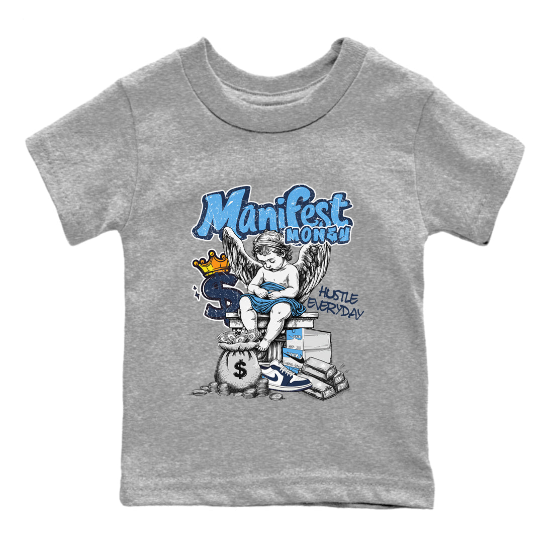 Manifest Money snkmatch Tees Kids - Air Jordan 1 Obsidian