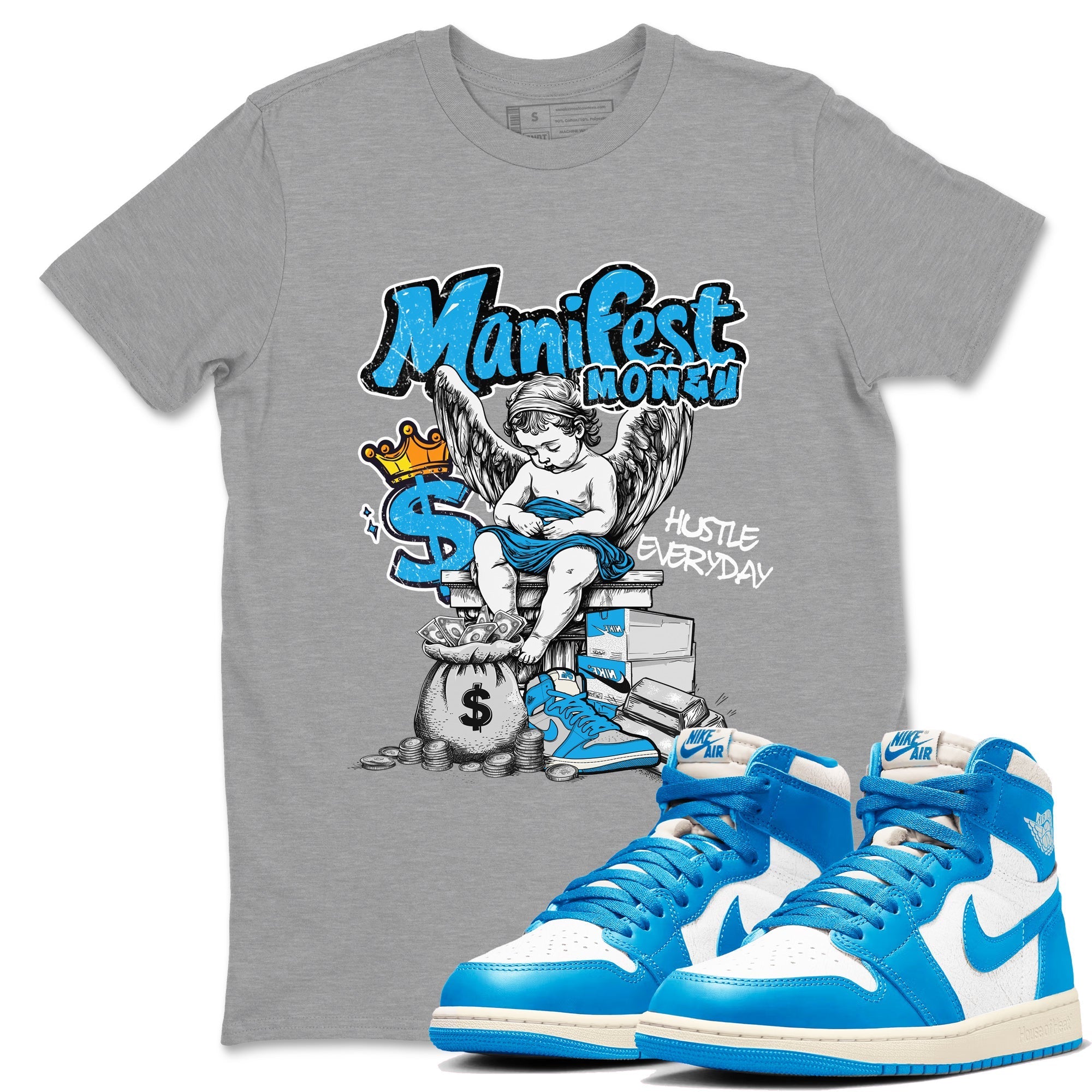 Manifest Money snkmatch Tees - Air Jordan 1 UNC Reimagined