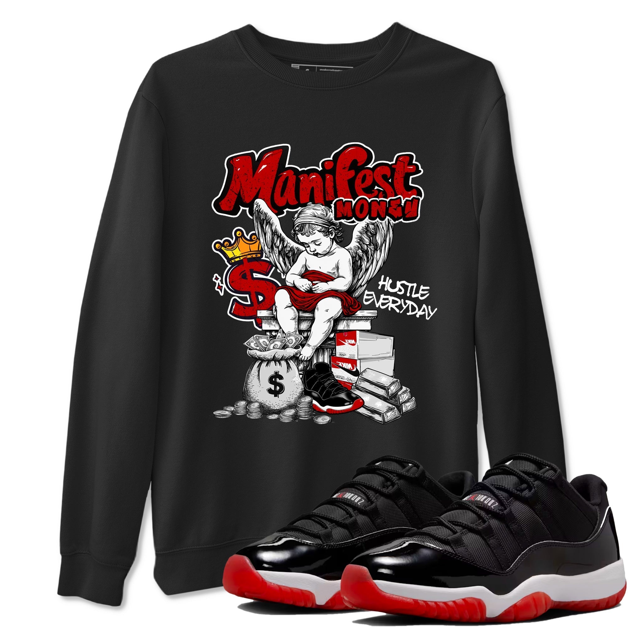Manifest Money snkmatch Tees - Air Jordan 11 Bred