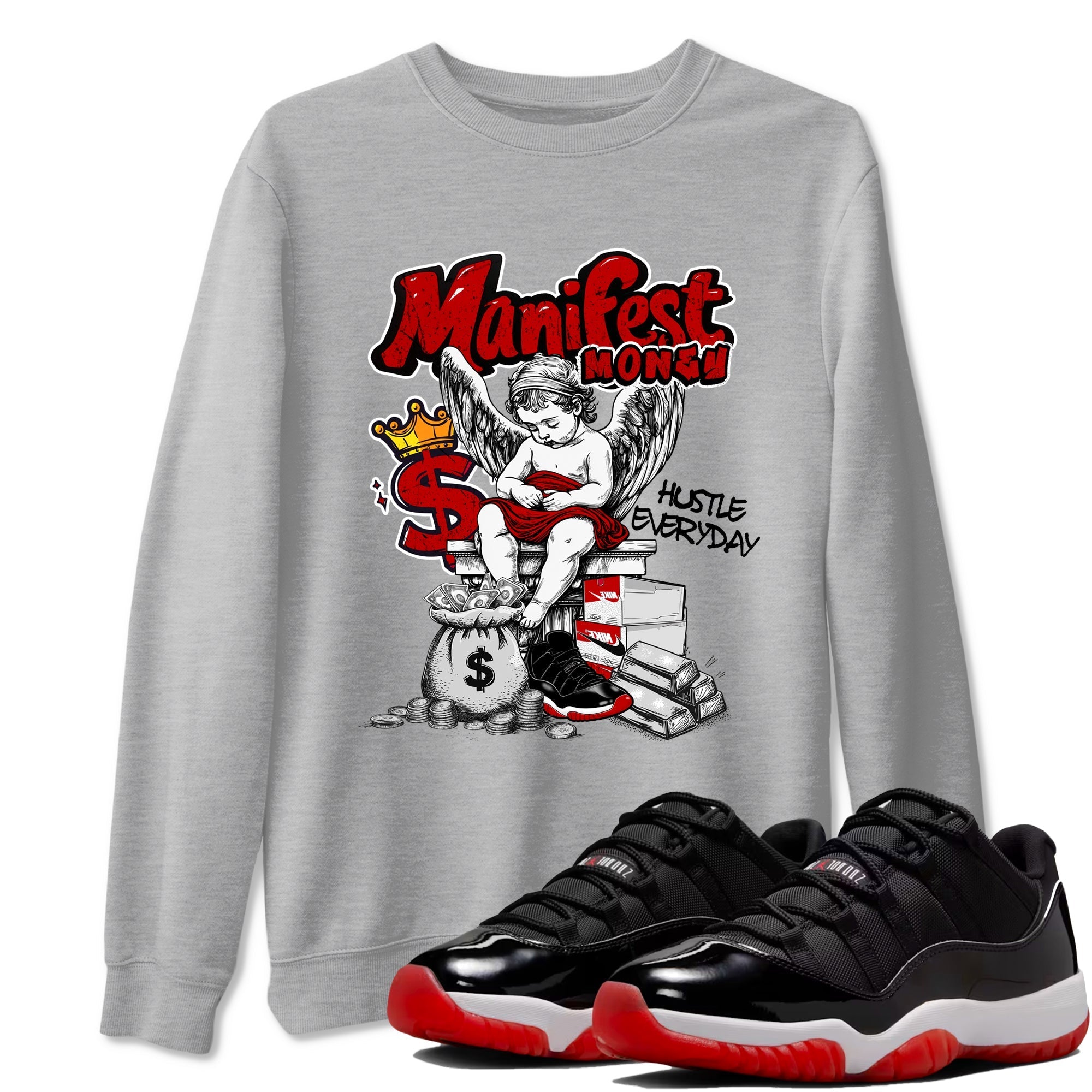 Manifest Money snkmatch Tees - Air Jordan 11 Bred