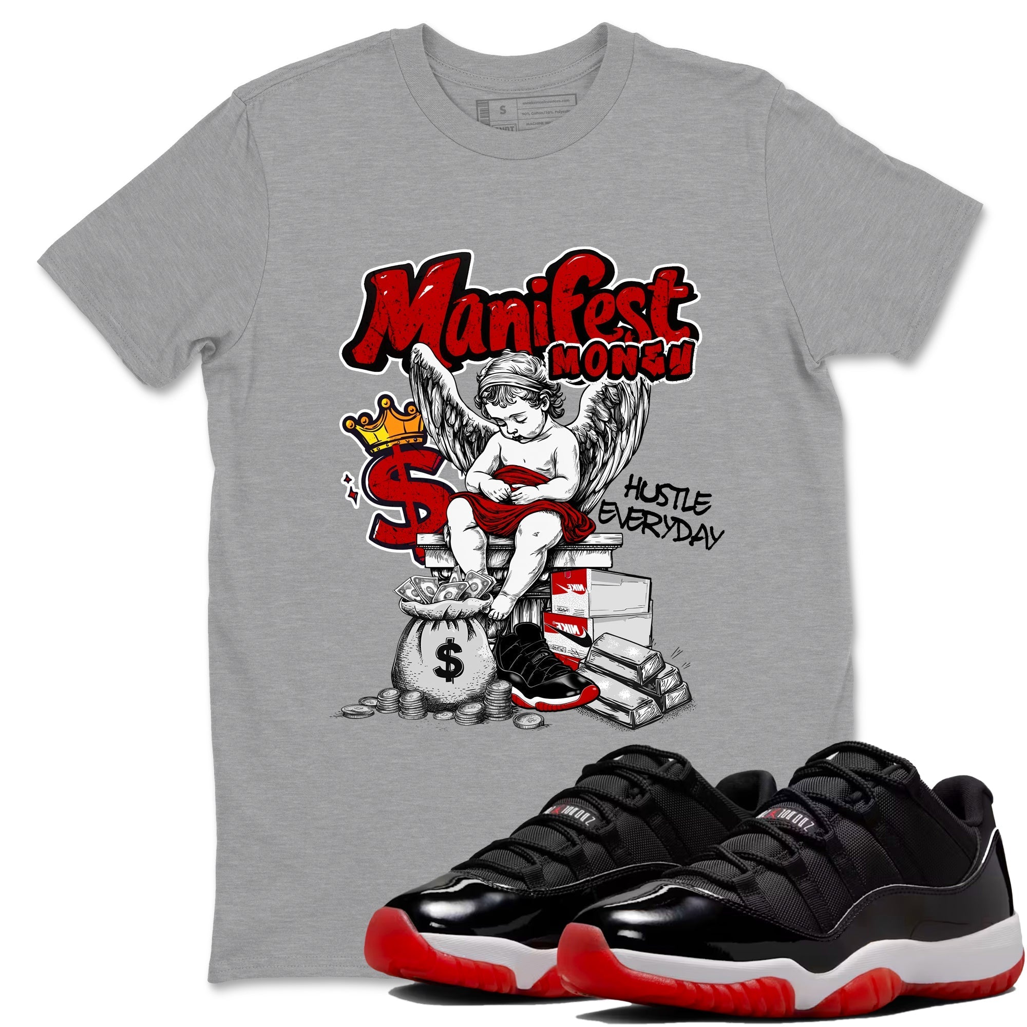 Manifest Money snkmatch Tees - Air Jordan 11 Bred