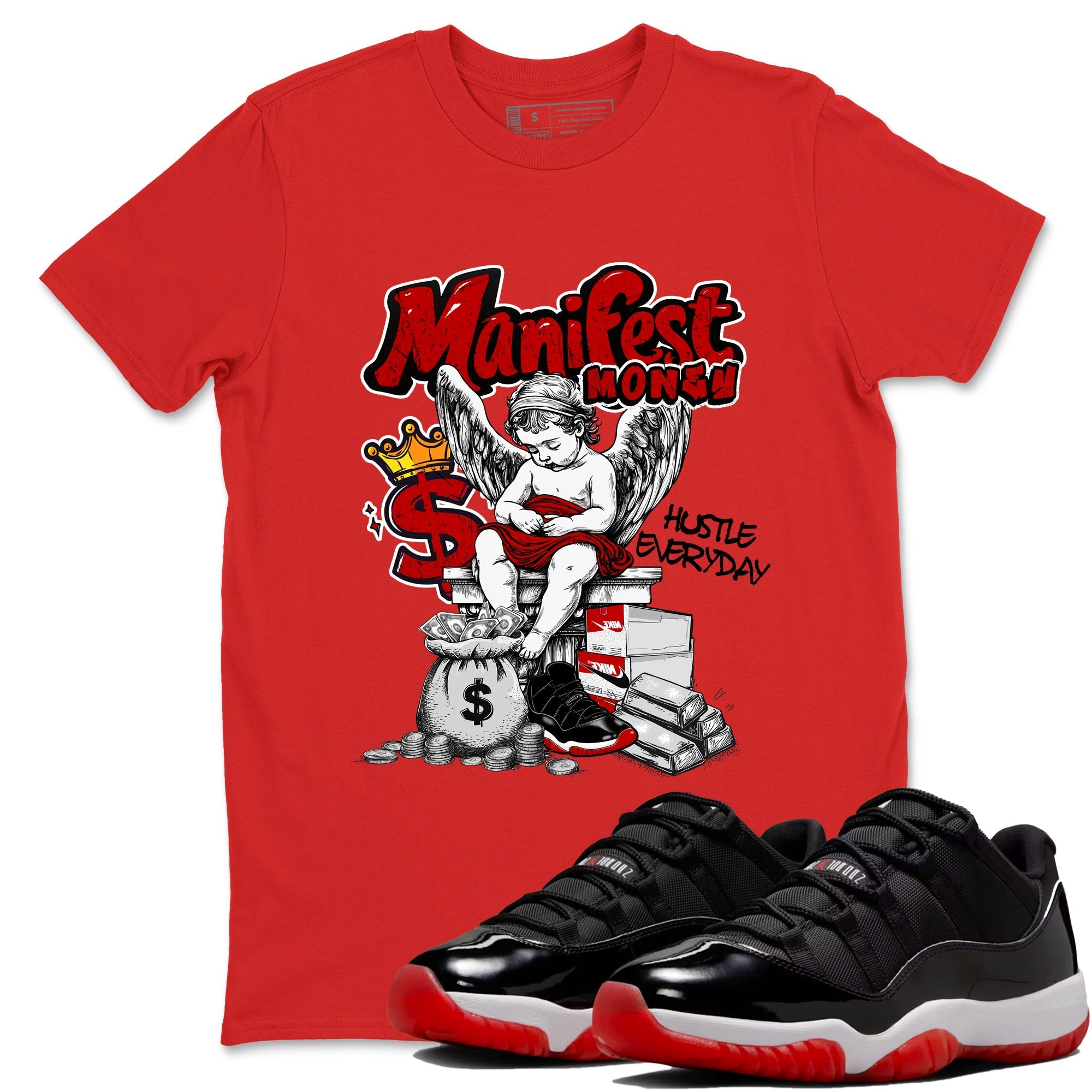 Manifest Money snkmatch Tees - Air Jordan 11 Bred
