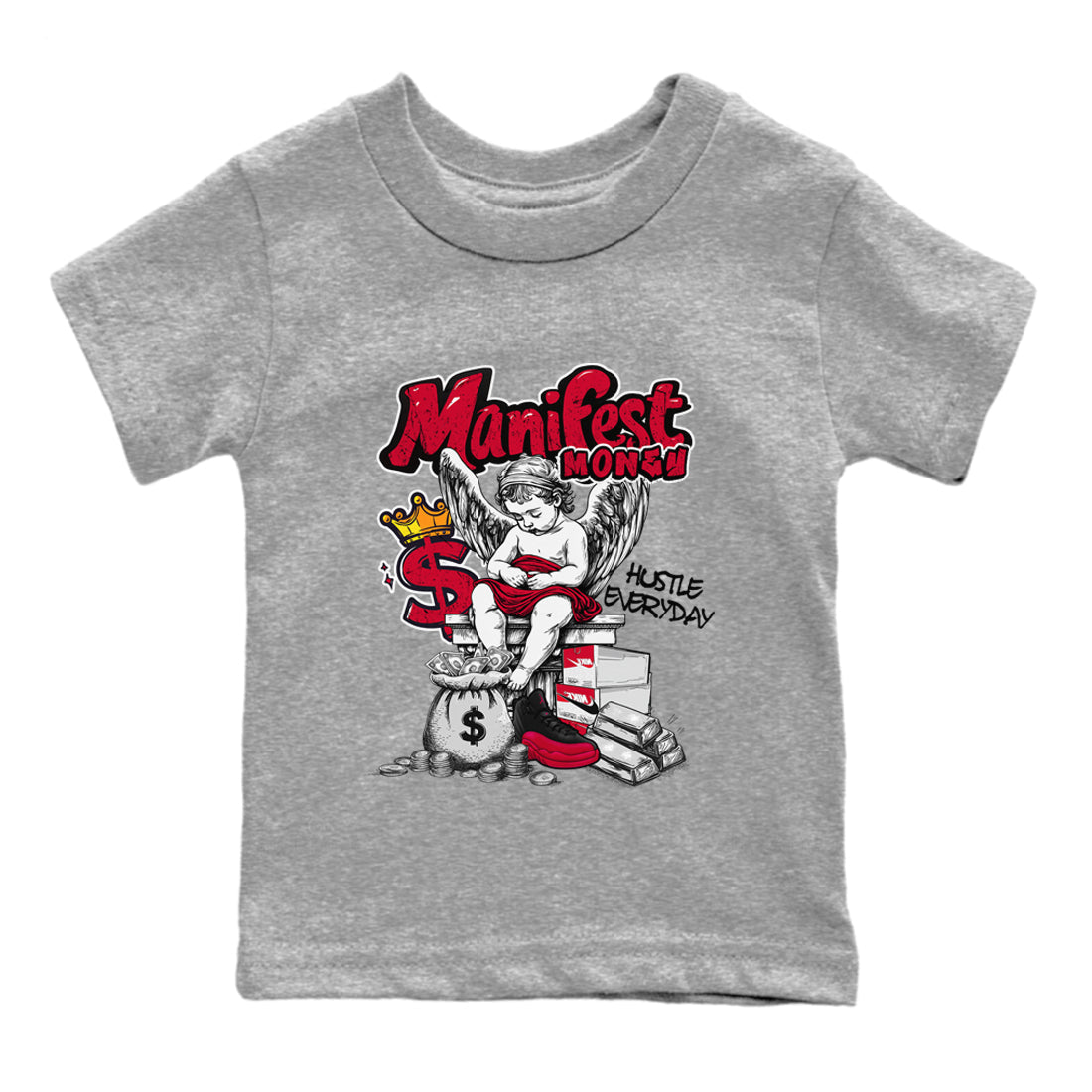 Manifest Money snkmatch Tees Kids - Air Jordan 12 Flu Game