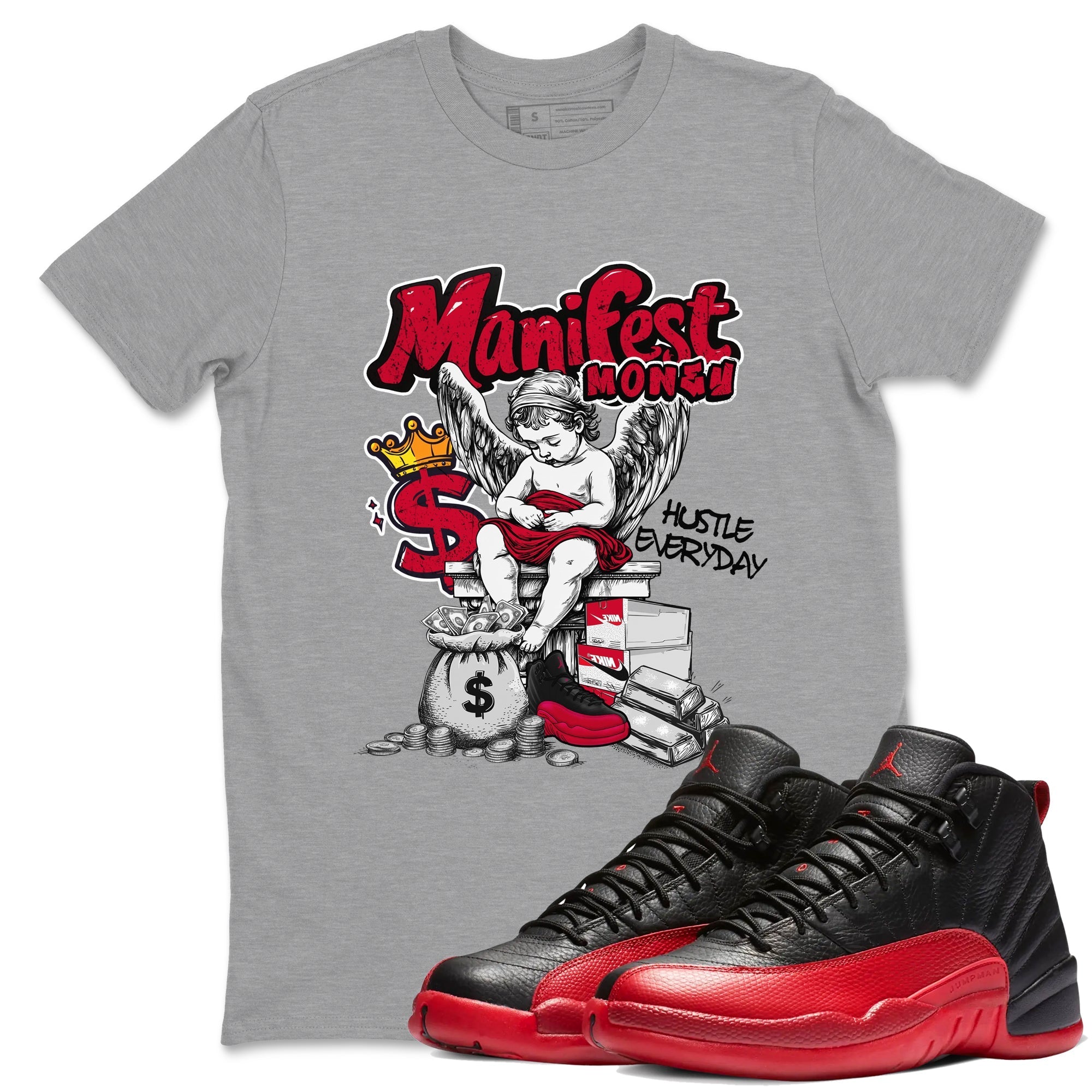 Manifest Money snkmatch Tees - Air Jordan 12 Flu Game