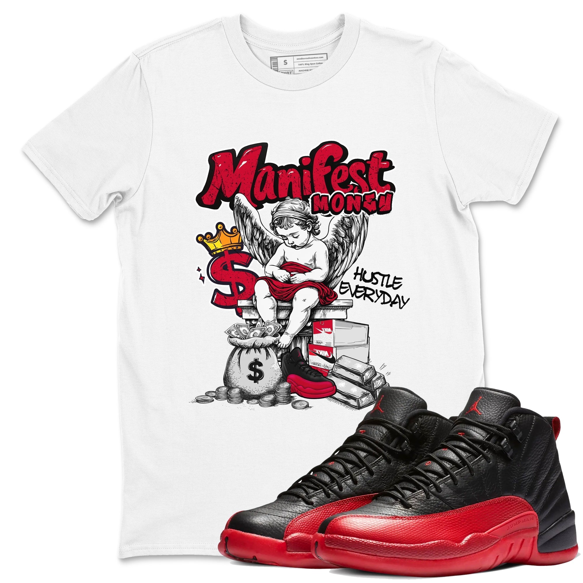 Manifest Money snkmatch Tees - Air Jordan 12 Flu Game