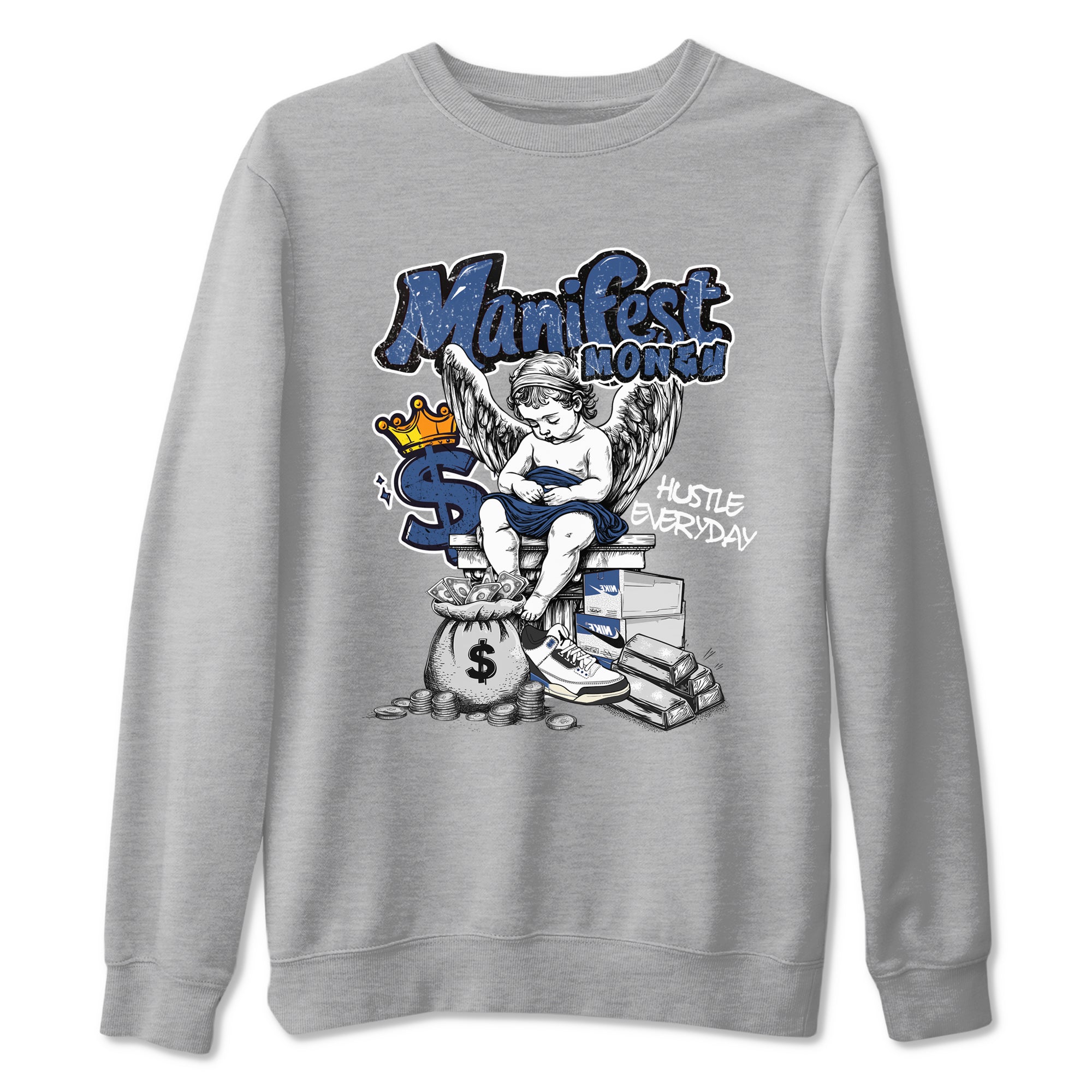 Manifest Money snkmatch Tees - Air Jordan 3 A Ma Maniere x Diffused Blue