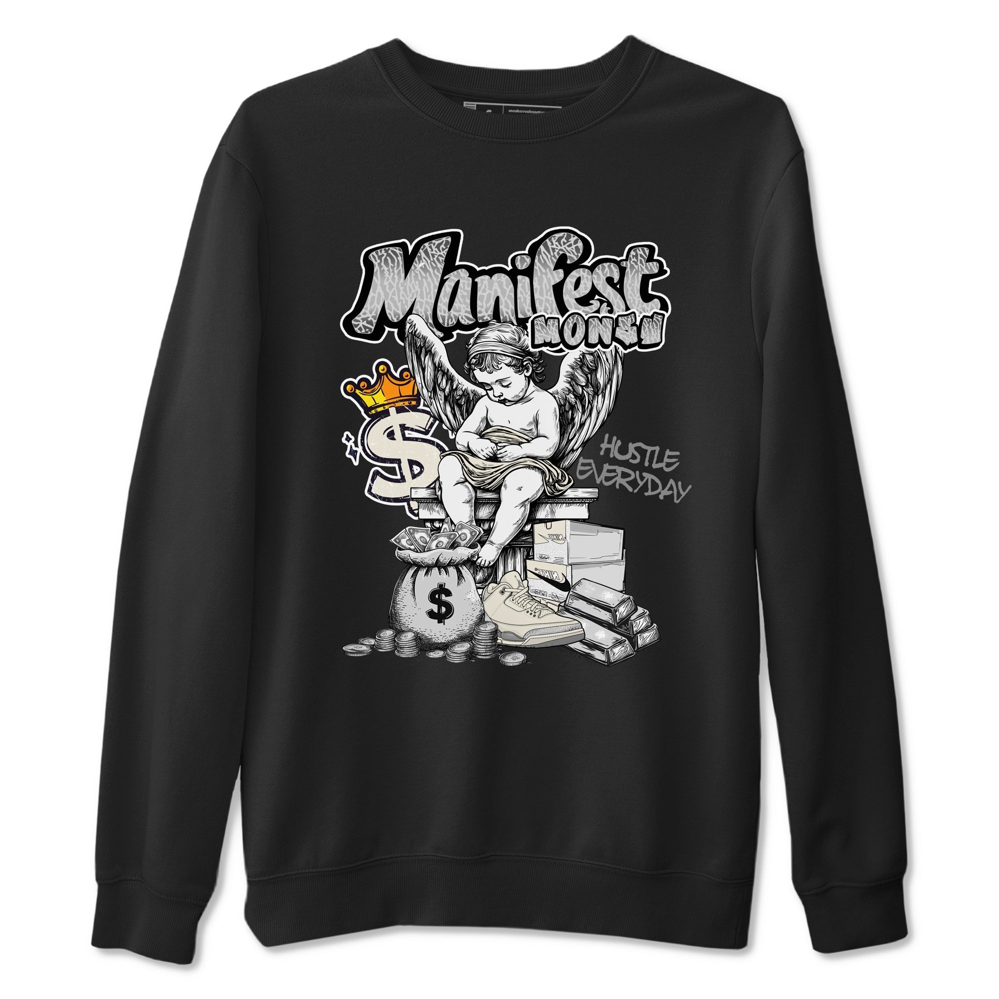 Manifest Money snkmatch Tees - Air Jordan 3 Sail and Cement Grey