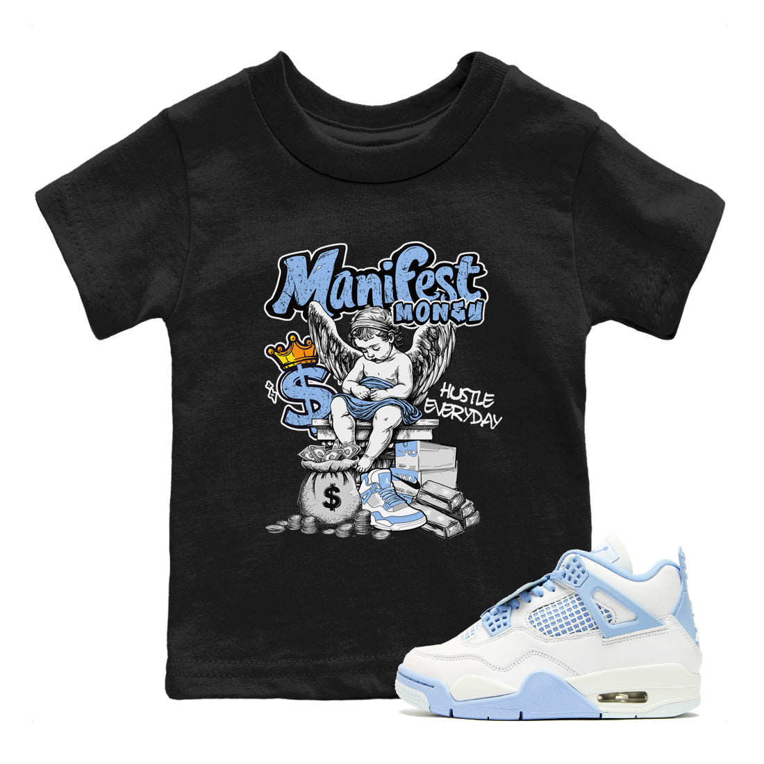 Manifest Money snkmatch Tees Kids - Air Jordan 4 Aluminum