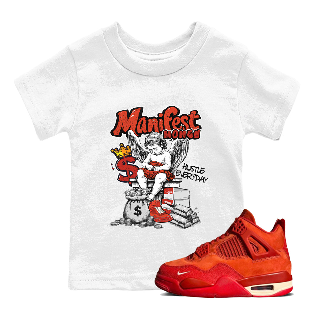 Manifest Money snkmatch Tees Kids - Air Jordan 4 Brick By Brick