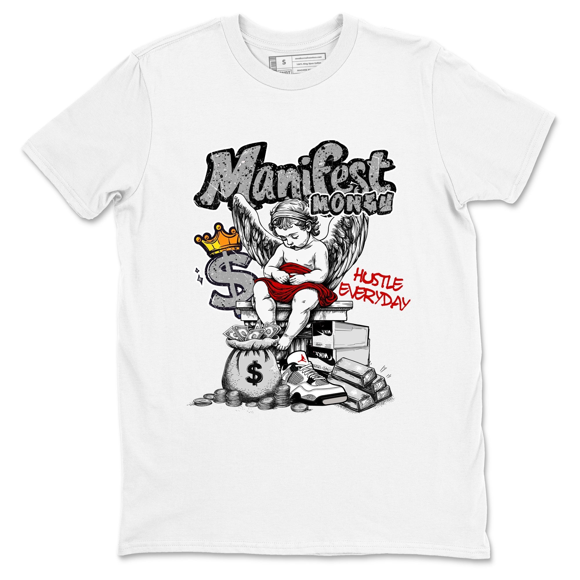 Manifest Money snkmatch Tees - Air Jordan 4 White Cement