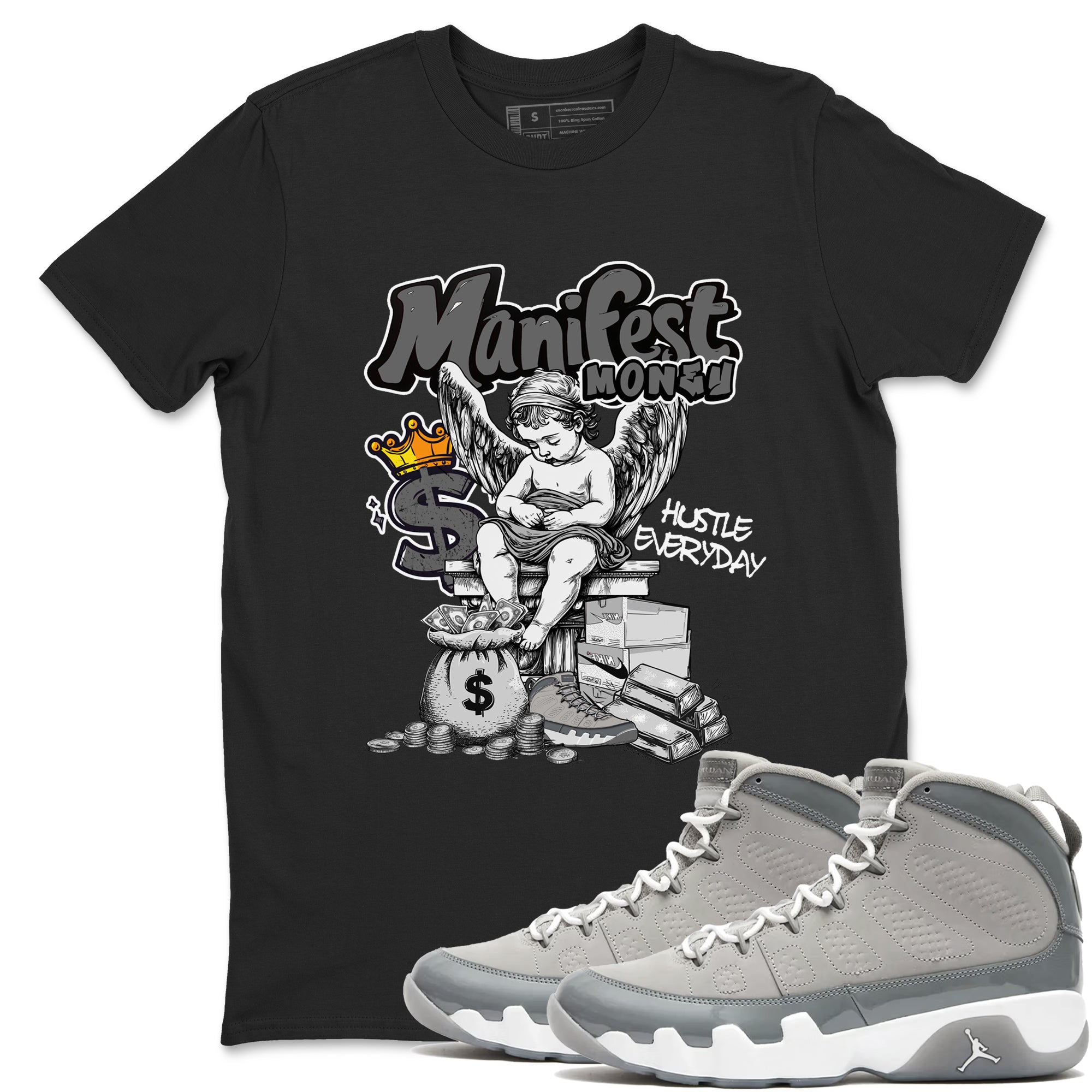 Manifest Money snkmatch Tees - Air Jordan 9 Cool Grey