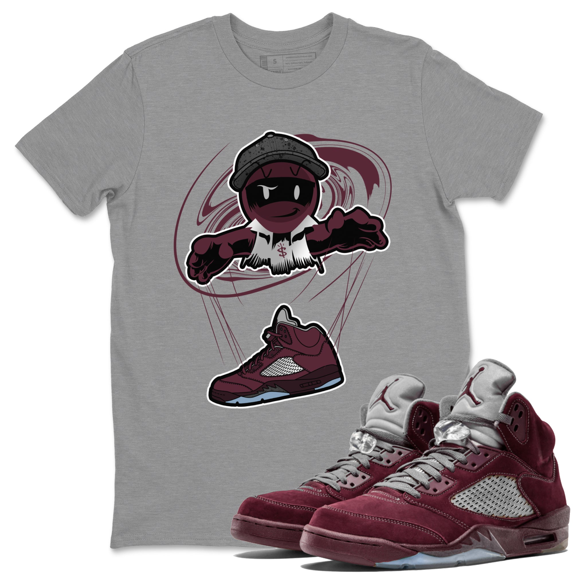 Marionette snkmatch Tee - Air Jordan 5 Burgundy