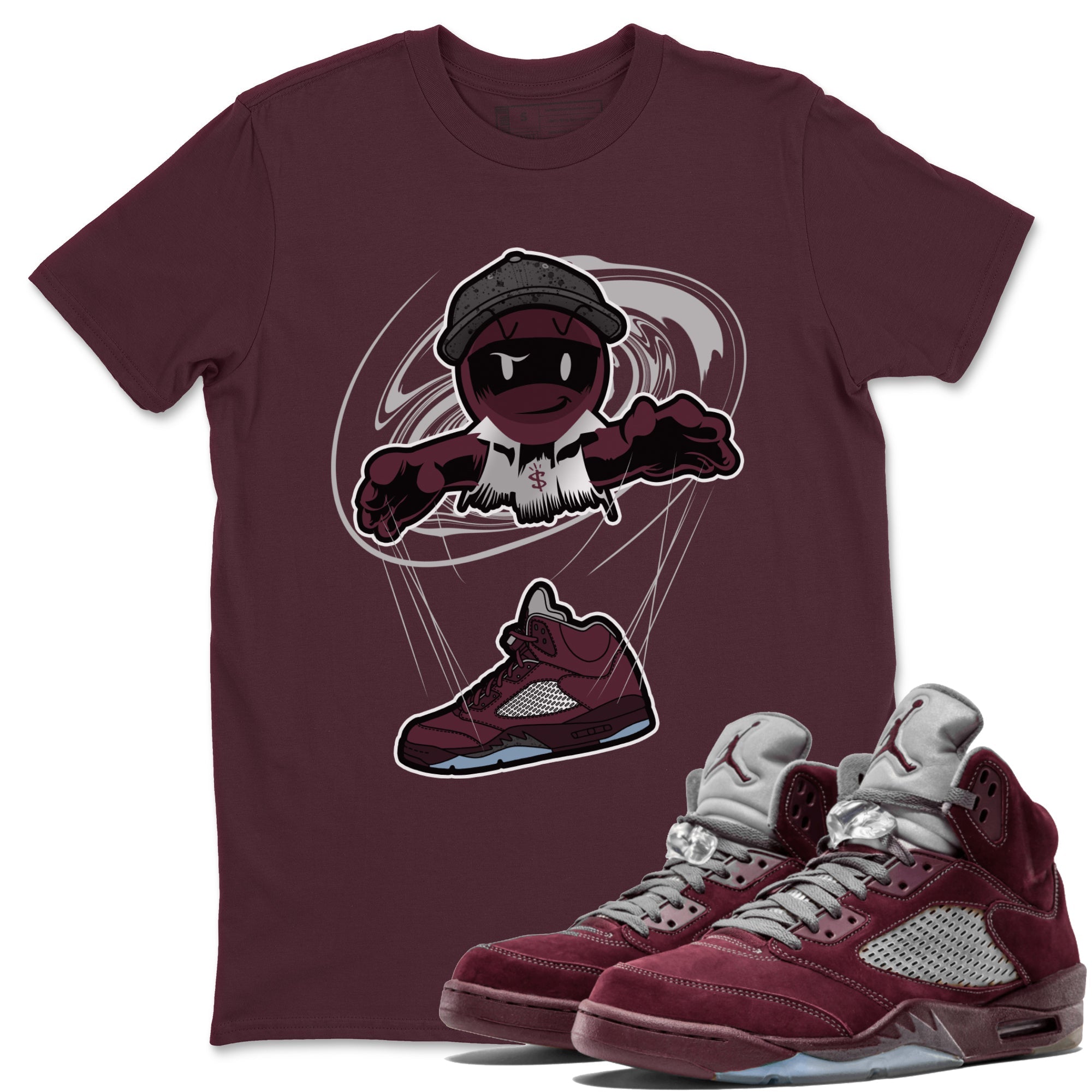 Marionette snkmatch Tee - Air Jordan 5 Burgundy