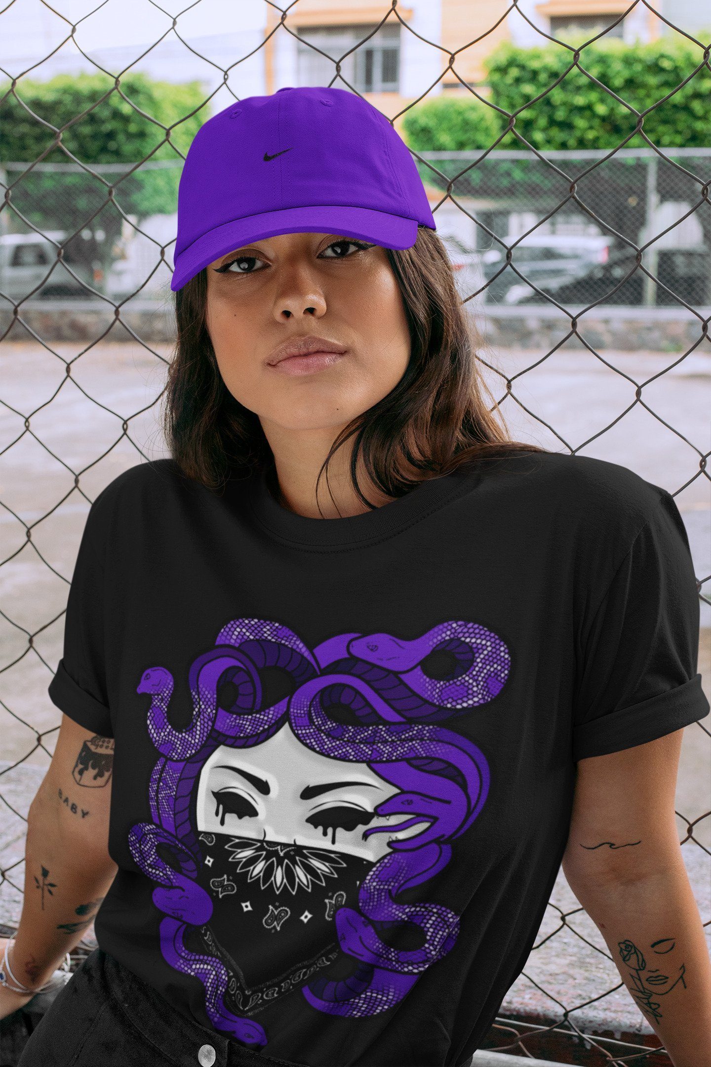 Medusa Unisex Tops - Air Jordan 1 Court Purple