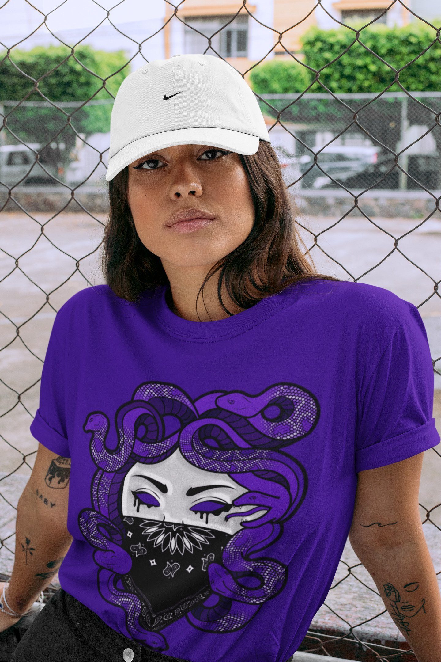 Medusa Unisex Tops - Air Jordan 1 Court Purple