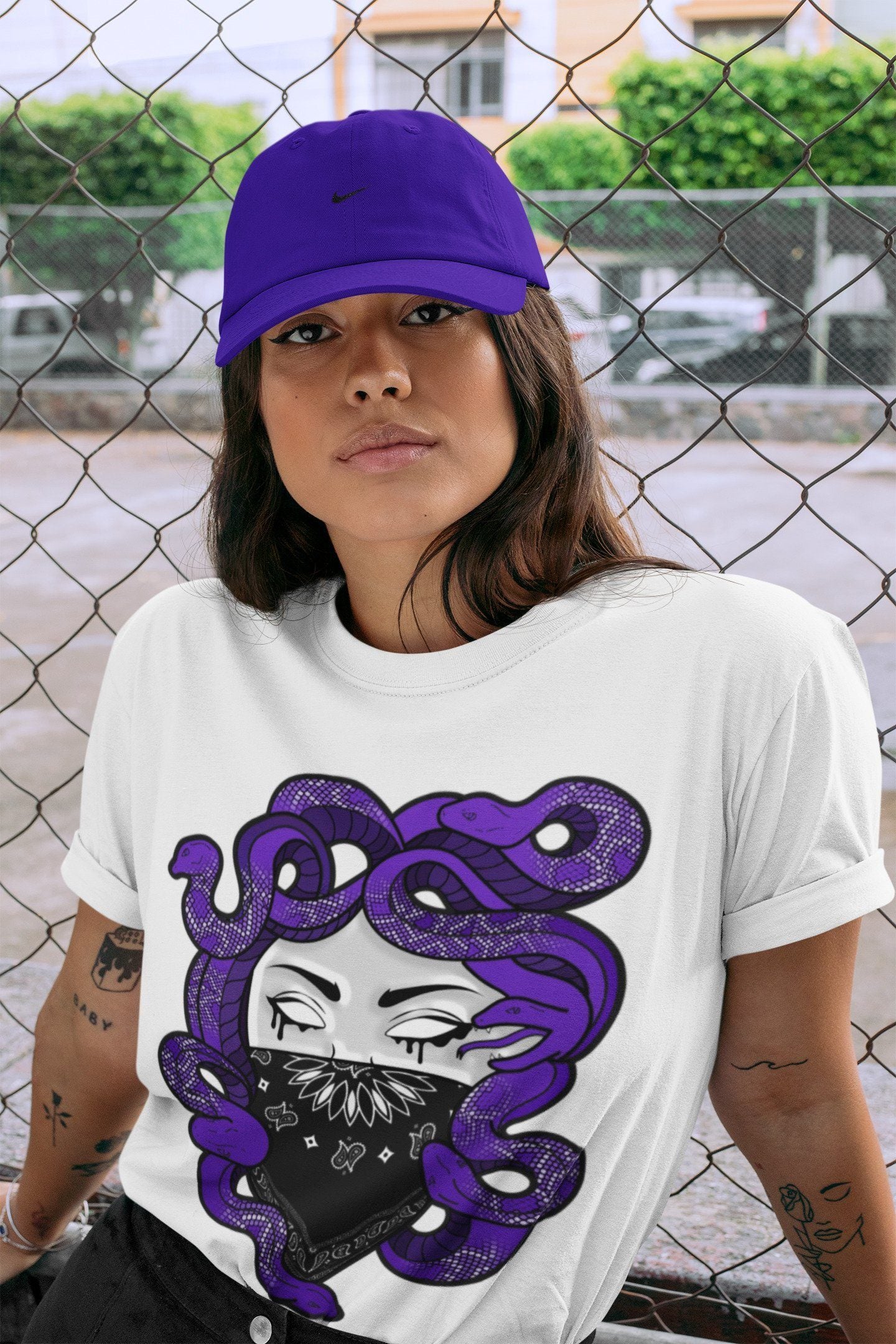 Medusa Unisex Tops - Air Jordan 1 Court Purple