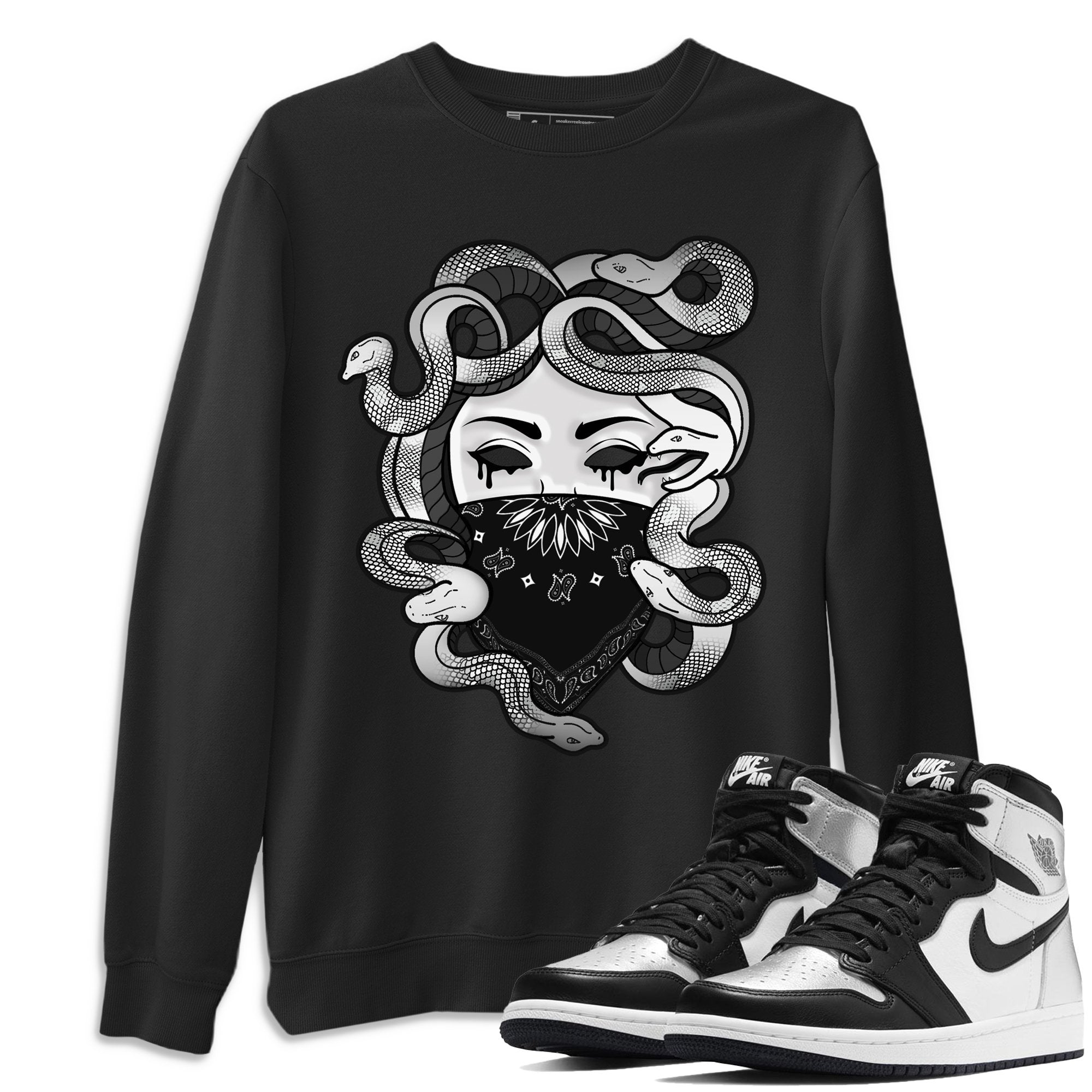Medusa Unisex Tops - Air Jordan 1 Silver Toe