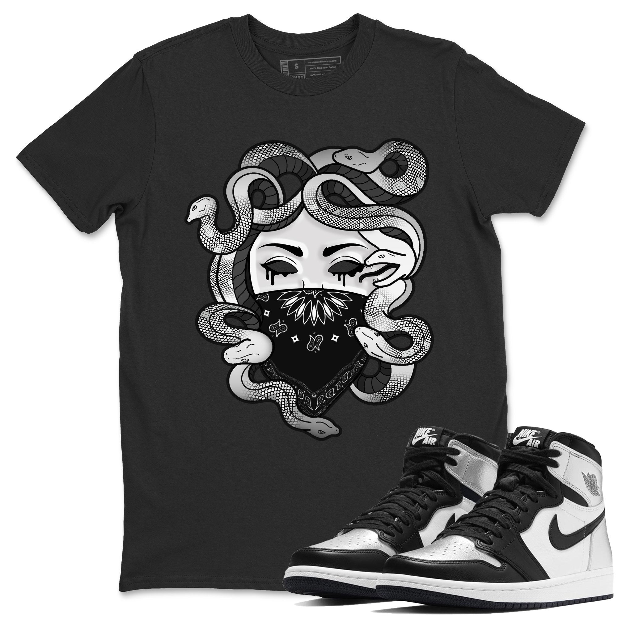 Medusa Unisex Tops - Air Jordan 1 Silver Toe