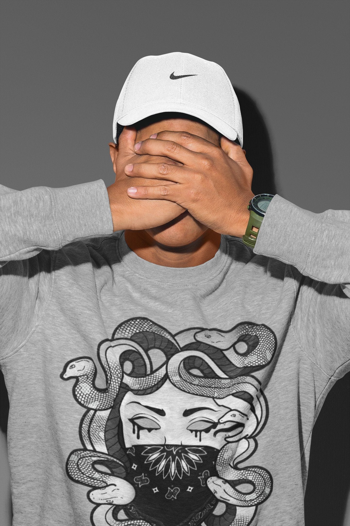 Medusa Unisex Tops - Air Jordan 1 Silver Toe
