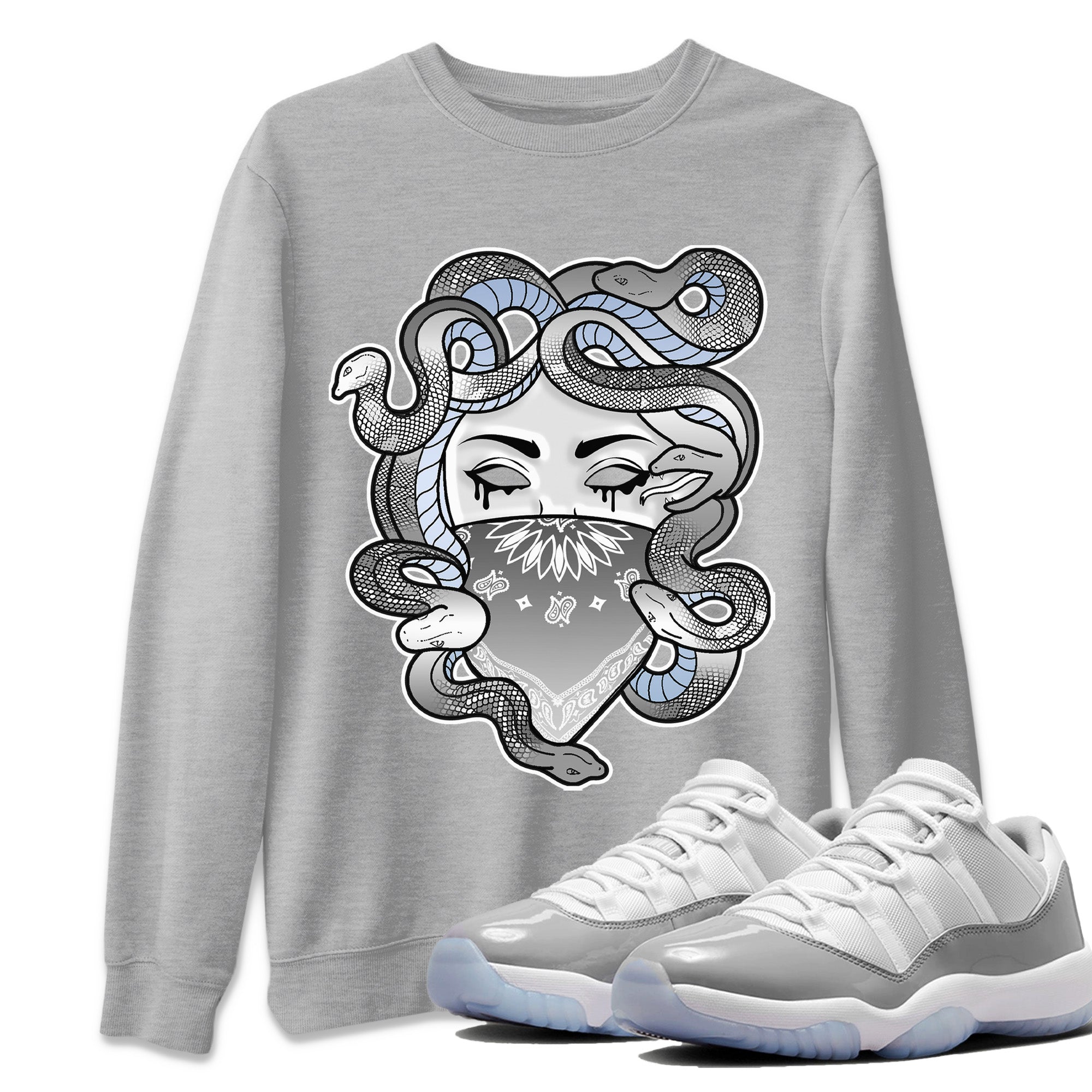 Medusa Unisex Tops - Air Jordan 11 White Cement