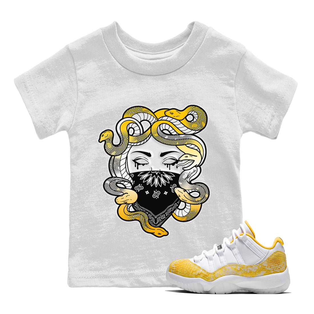 Medusa Kids Tops - Air Jordan 11 Yellow Python