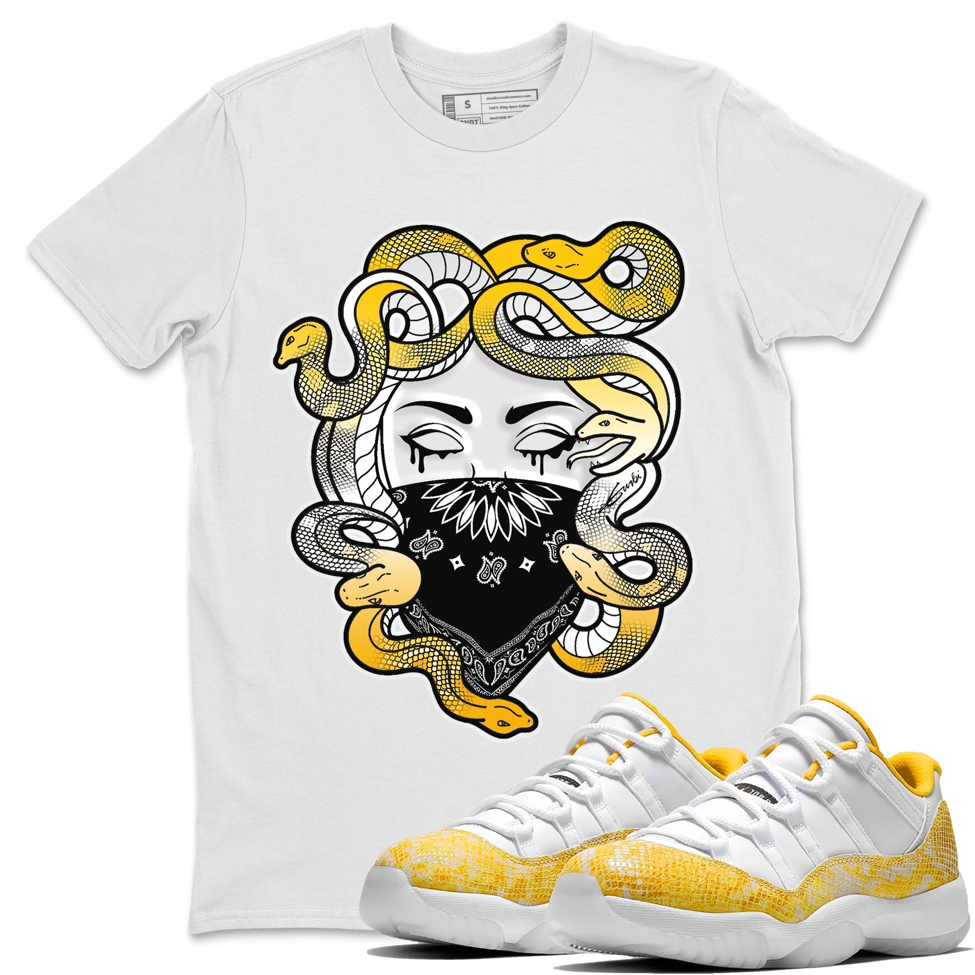 Medusa Unisex Tops - Air Jordan 11 Yellow Python
