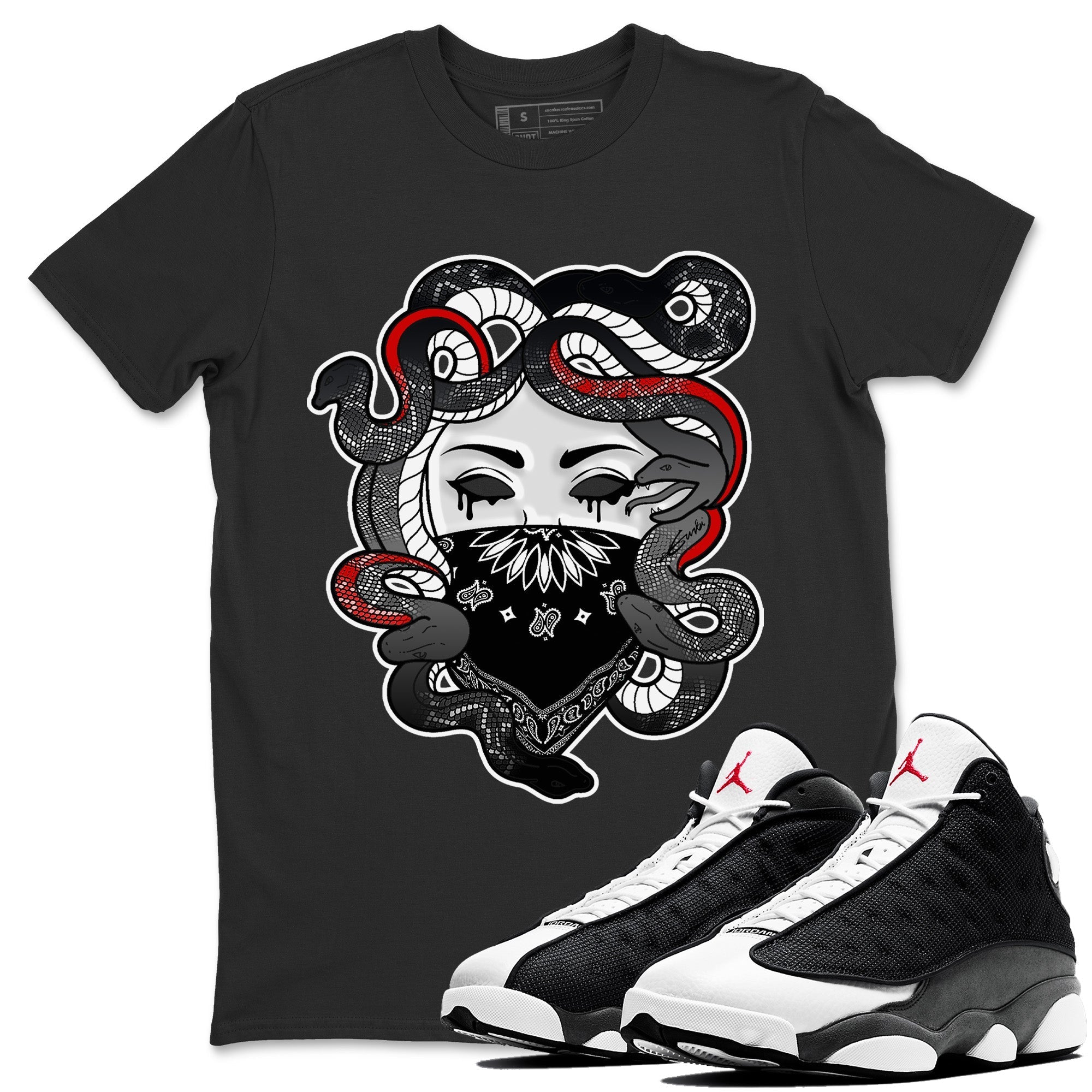 Medusa Unisex Tops - Air Jordan 13 Black Flint