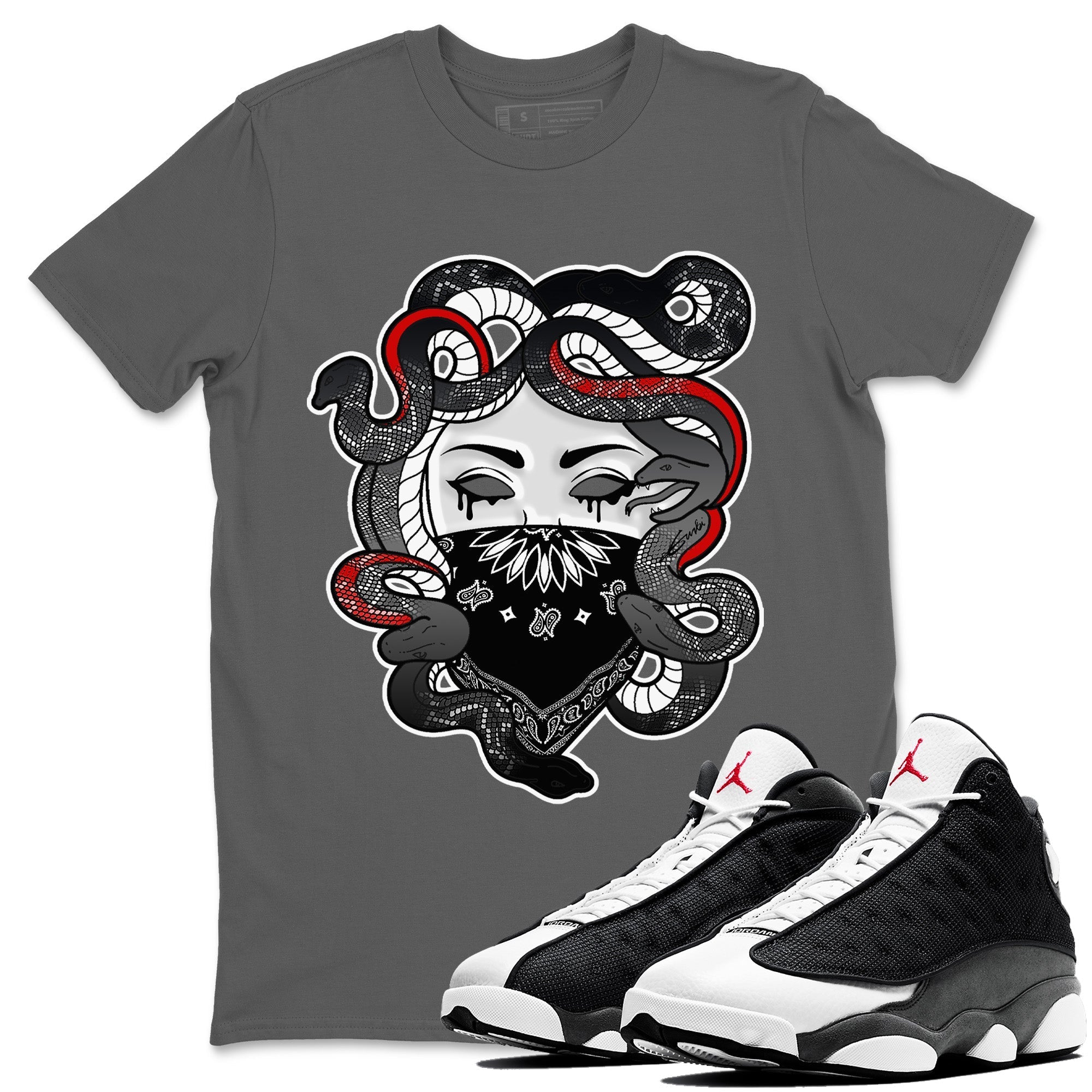 Medusa Unisex Tops - Air Jordan 13 Black Flint