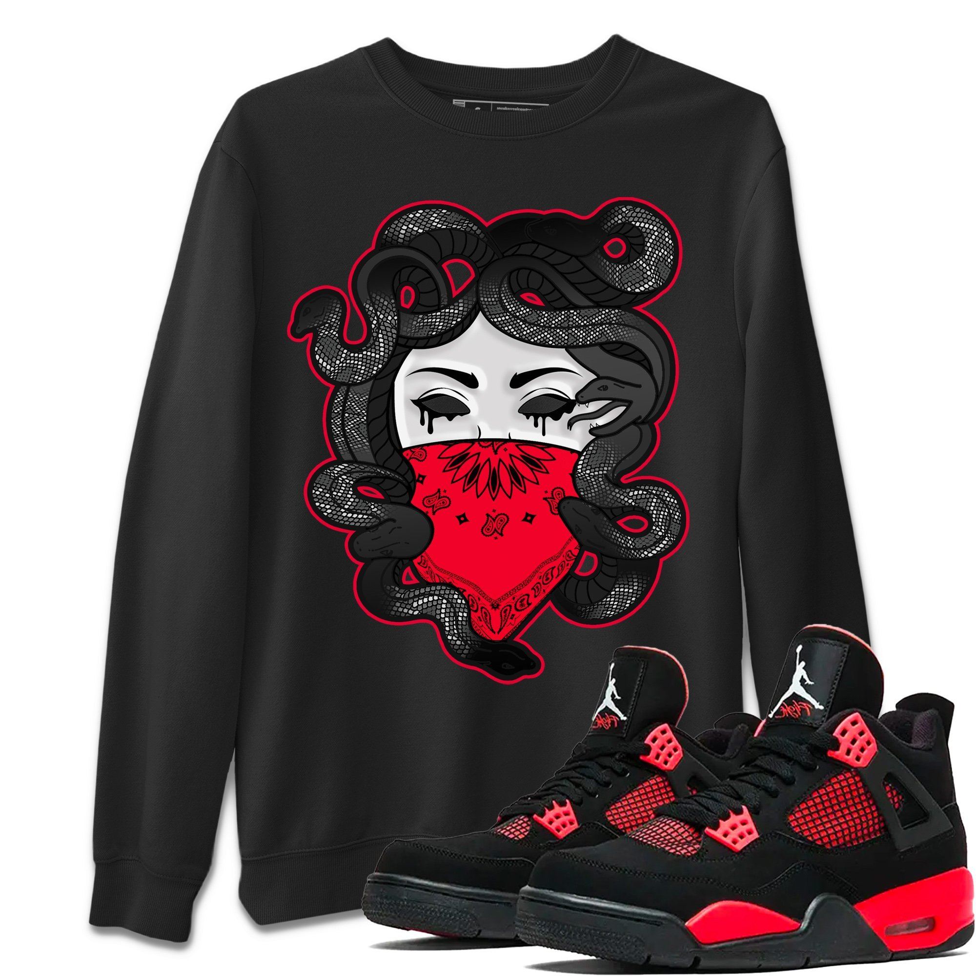 Medusa Unisex Tops - Air Jordan 4 Red Thunder