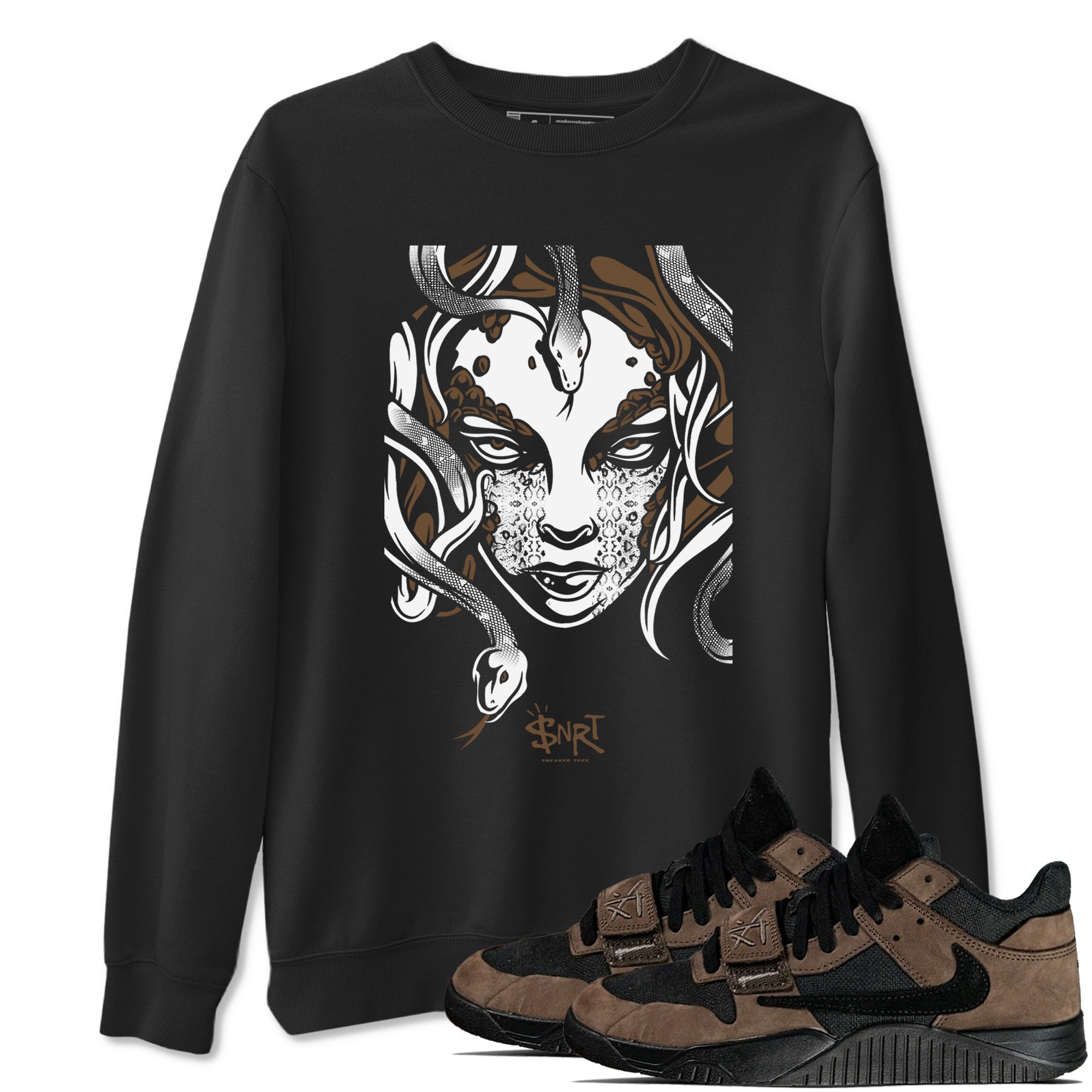 Medusa Head snkmatch Tees - Jordan Jumpman Jack Travis Scott Dark Mocha