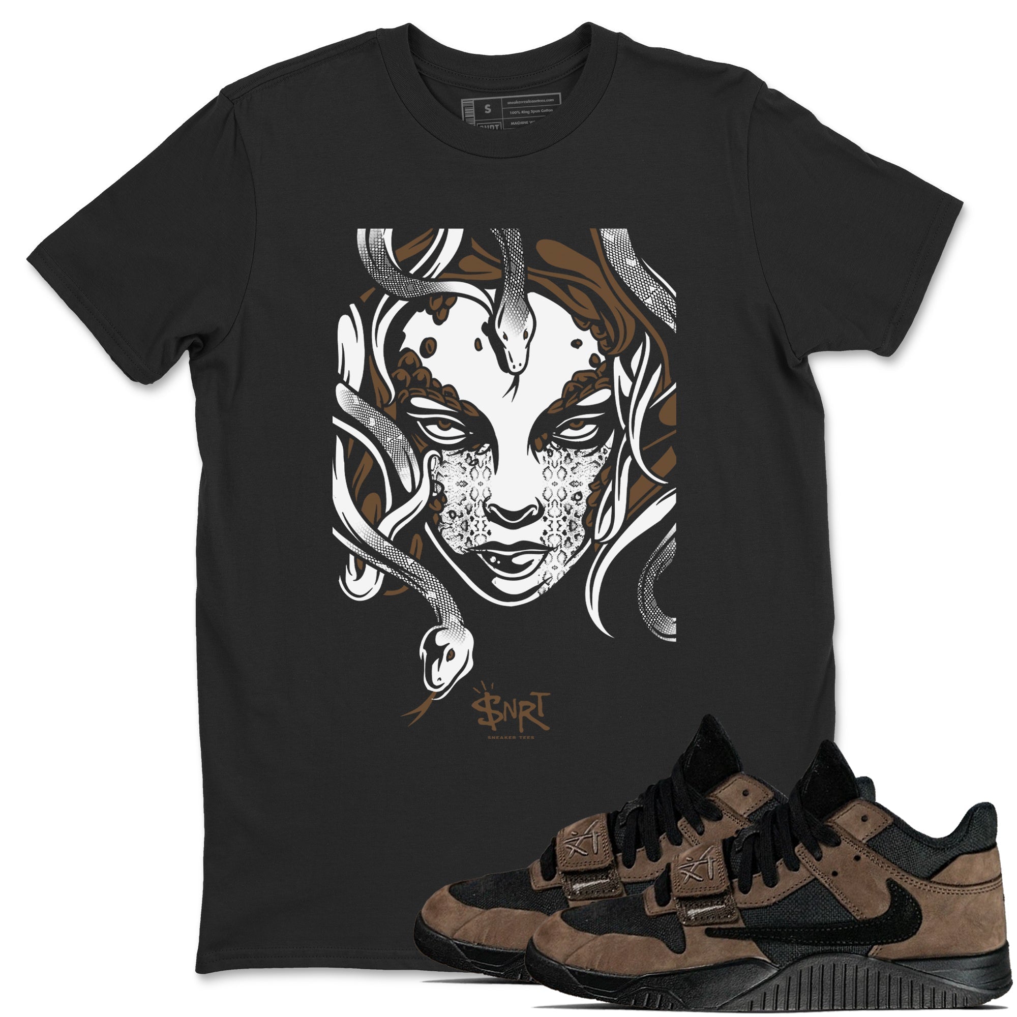 Medusa Head snkmatch Tees - Jordan Jumpman Jack Travis Scott Dark Mocha