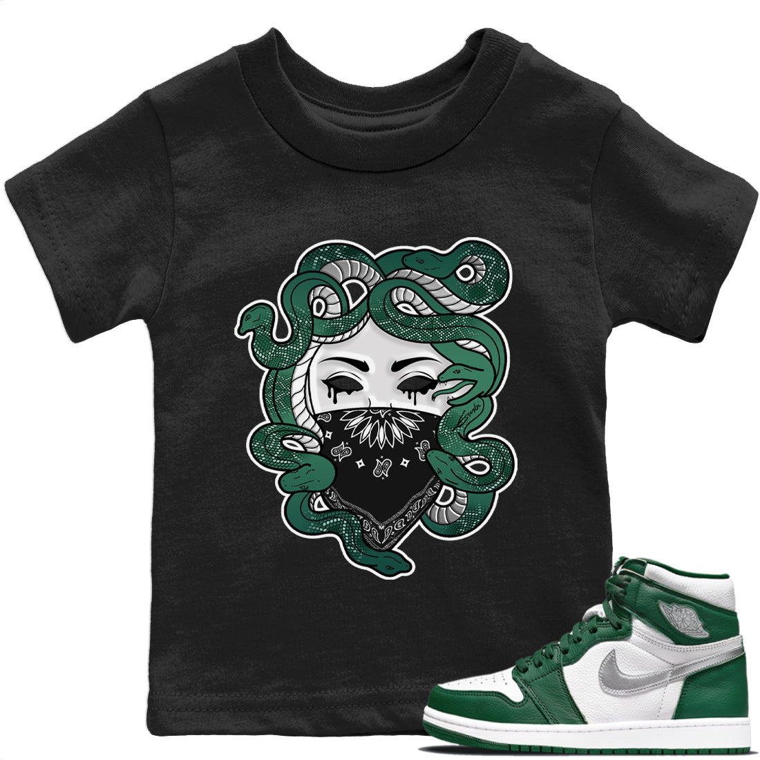 Medusa Kids Tops - Air Jordan 1 Gorge Green