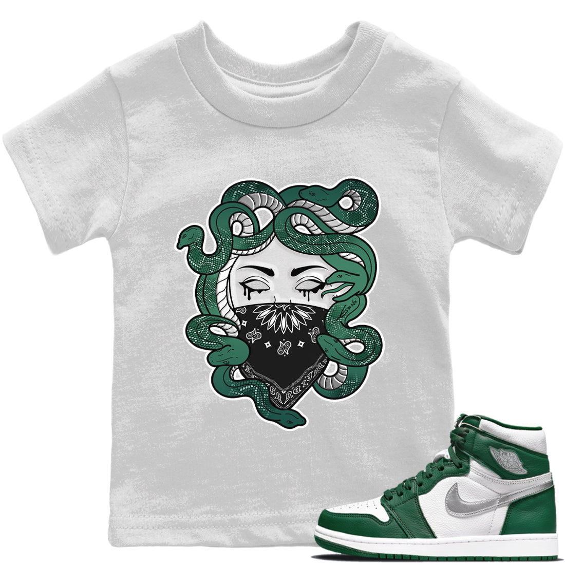 Medusa Kids Tops - Air Jordan 1 Gorge Green