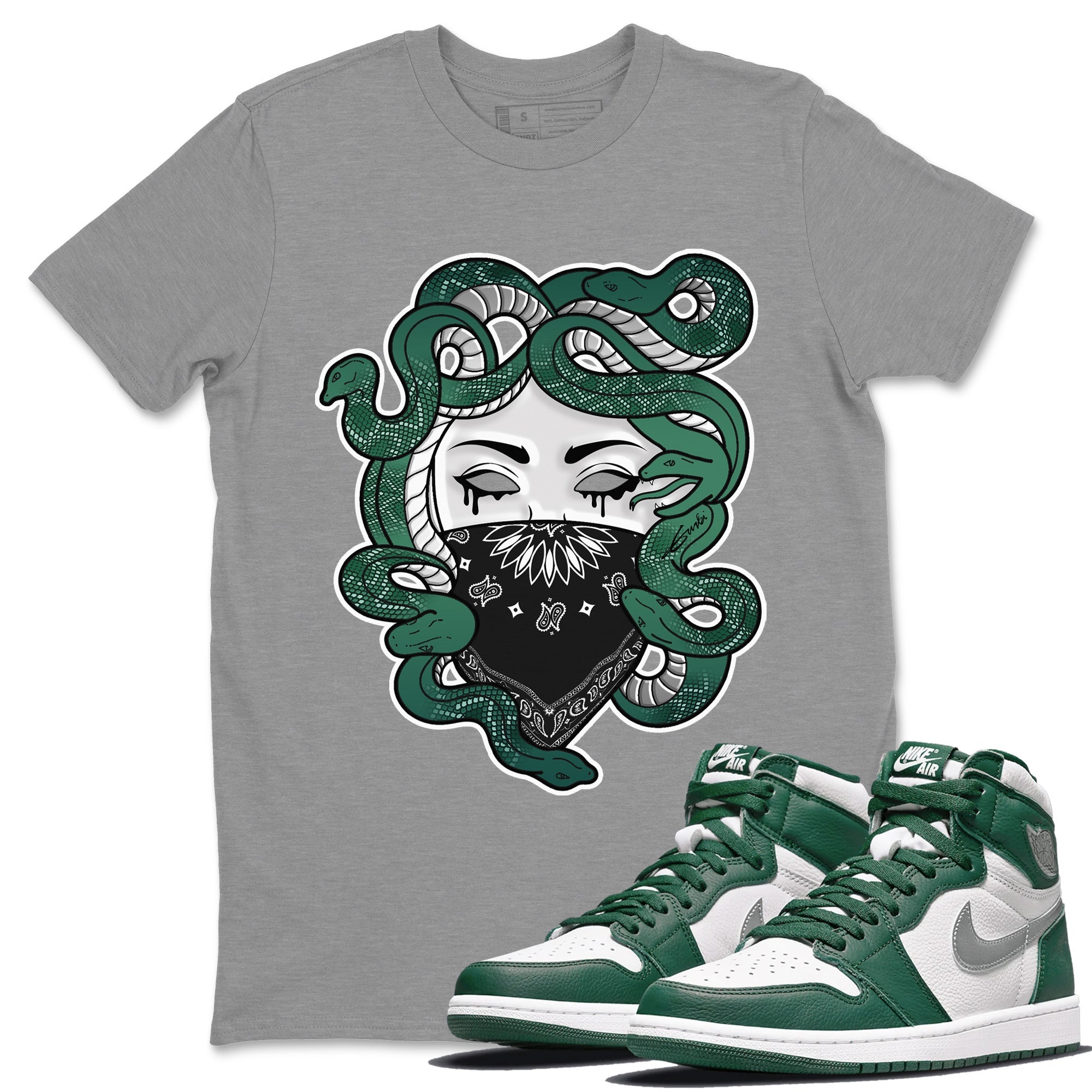 Medusa Unisex Tops - Air Jordan 1 Gorge Green