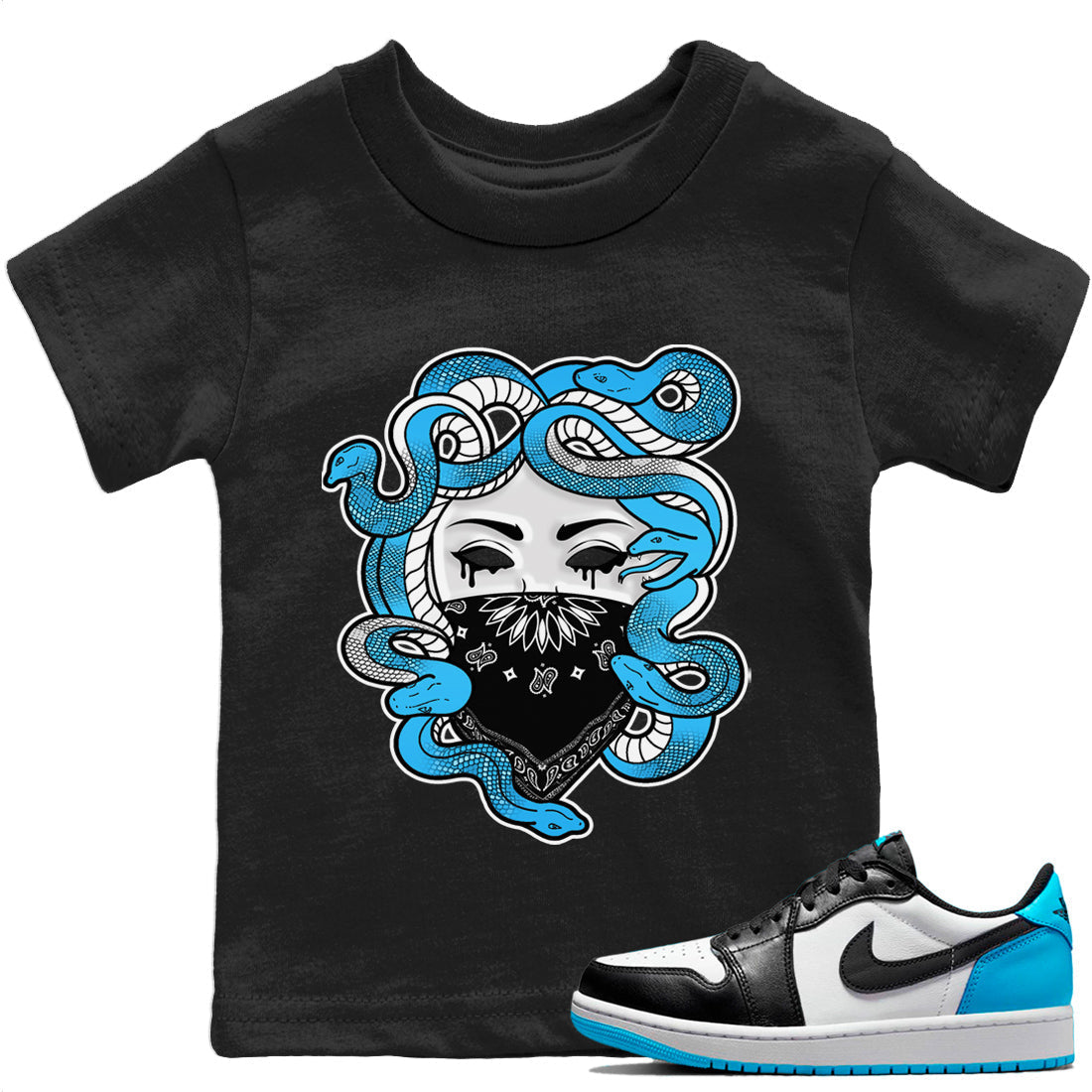 Medusa Kids Tops - Air Jordan 1 Powder Blue