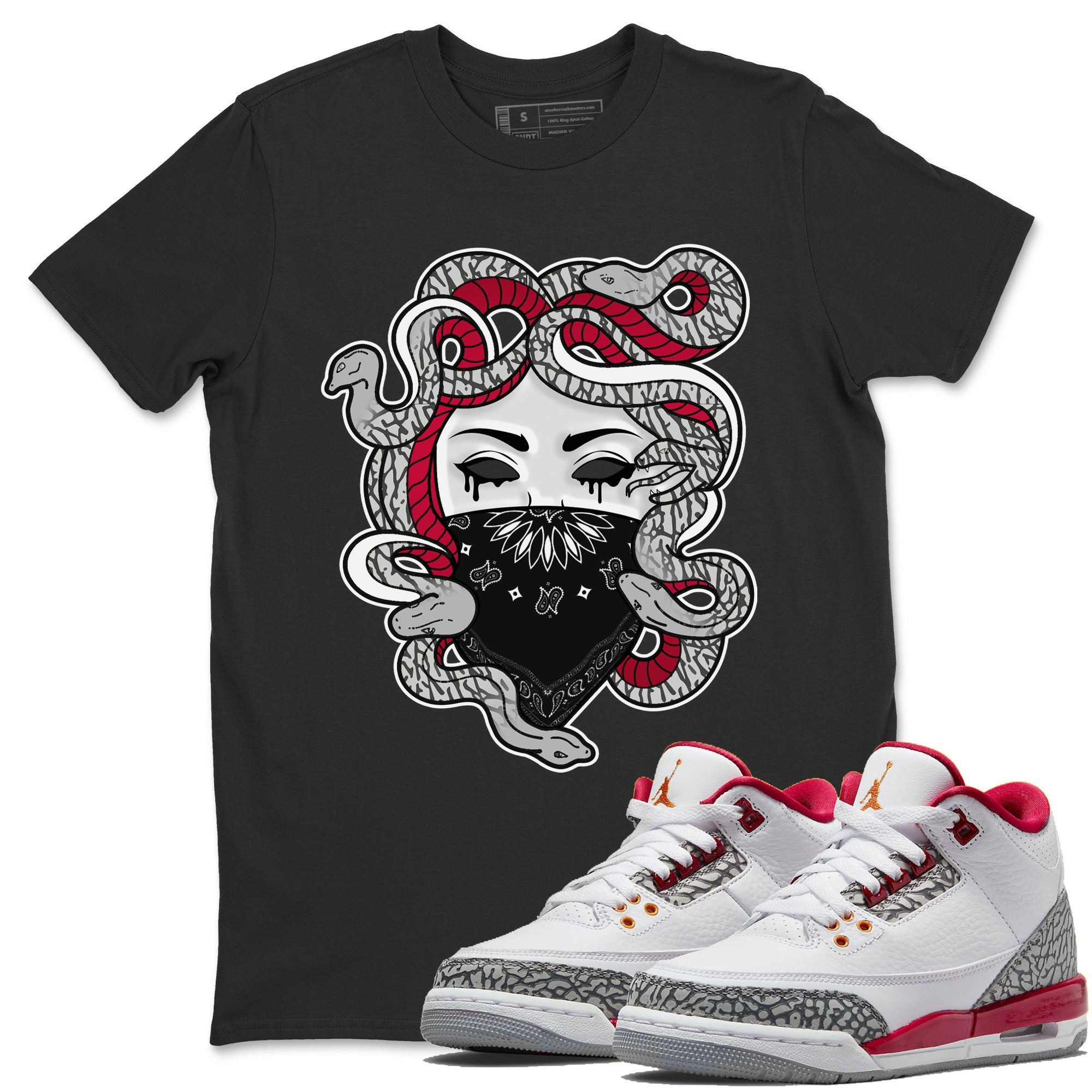 Medusa Unisex Tops - Air Jordan 3 Cardinal