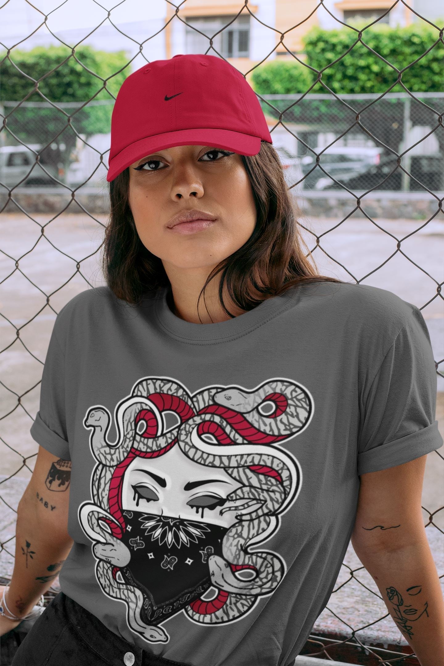 Medusa Unisex Tops - Air Jordan 3 Cardinal