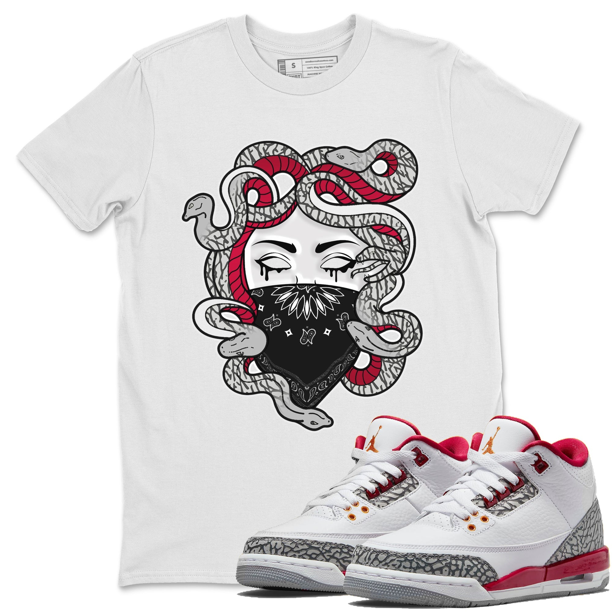 Medusa Unisex Tops - Air Jordan 3 Cardinal
