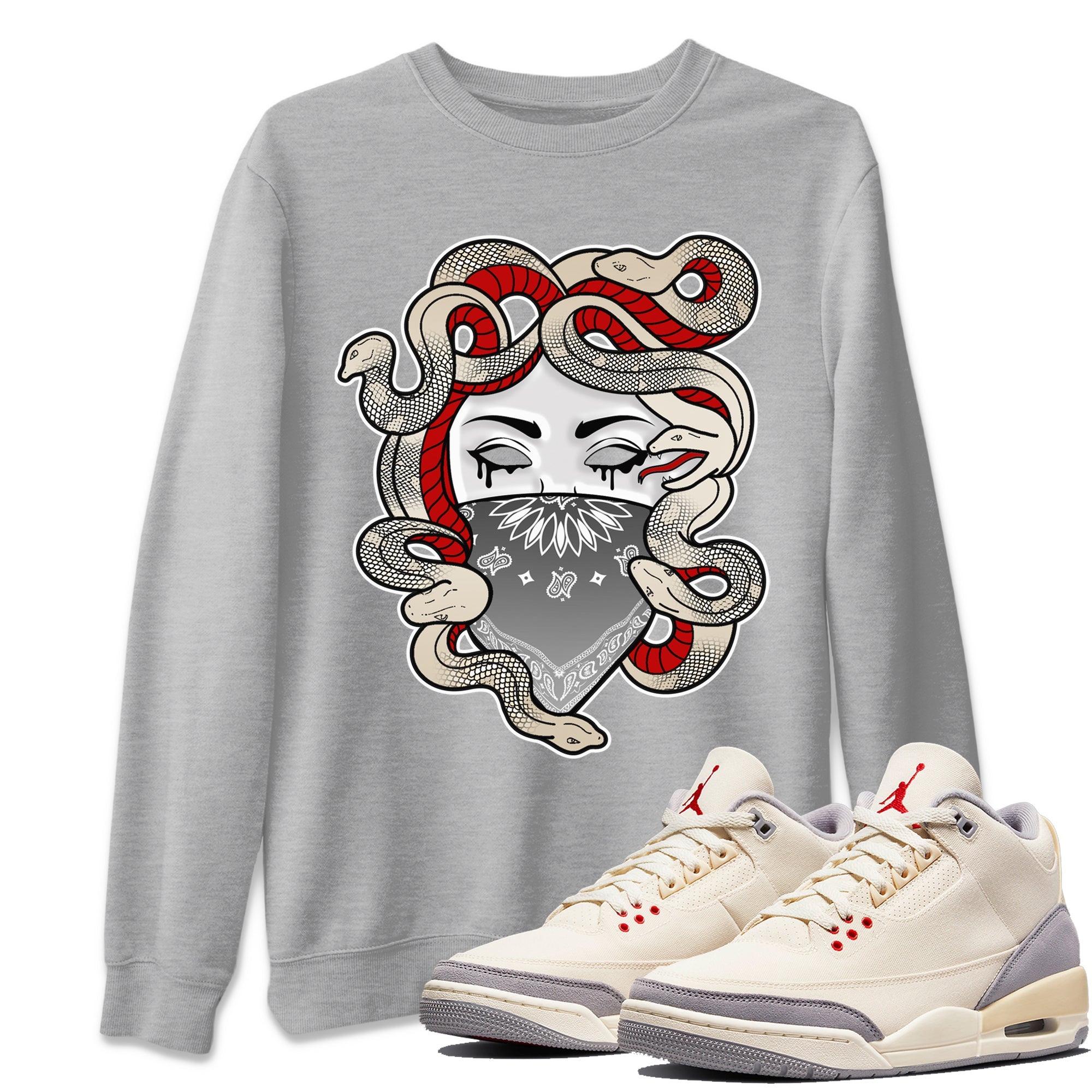 Medusa Unisex Tops - Air Jordan 3 Muslin