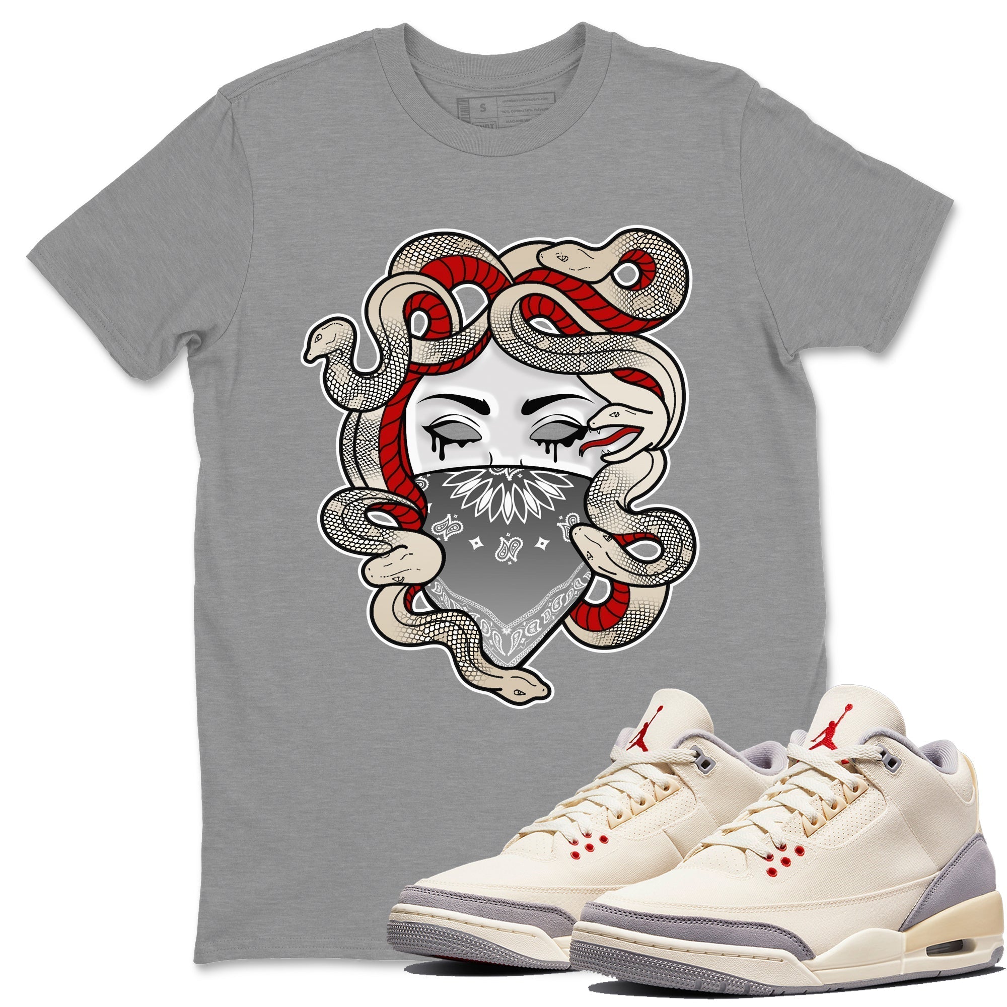 Medusa Unisex Tops - Air Jordan 3 Muslin