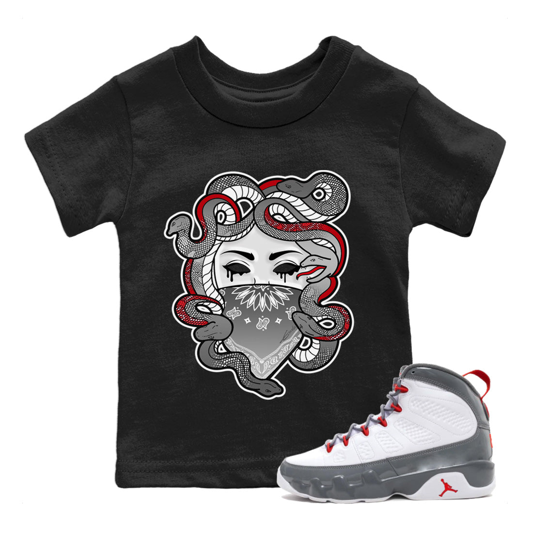 Medusa Kids Tops - Air Jordan 9 Fire Red