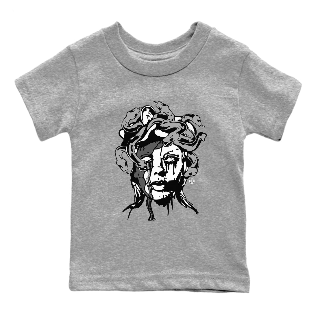 Medusa Statue snkmatch Tees Kids - Air Jordan 12 Black Wolf Grey