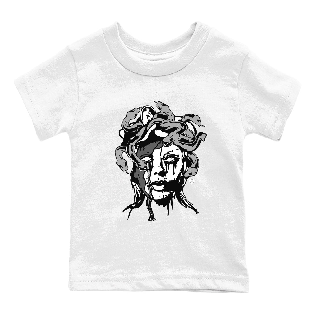 Medusa Statue snkmatch Tees Kids - Air Jordan 12 Black Wolf Grey
