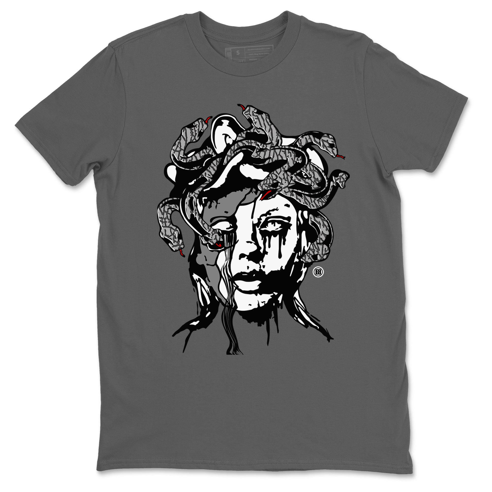 Medusa Statue snkmatch Tees - Air Jordan 3 Cement Grey